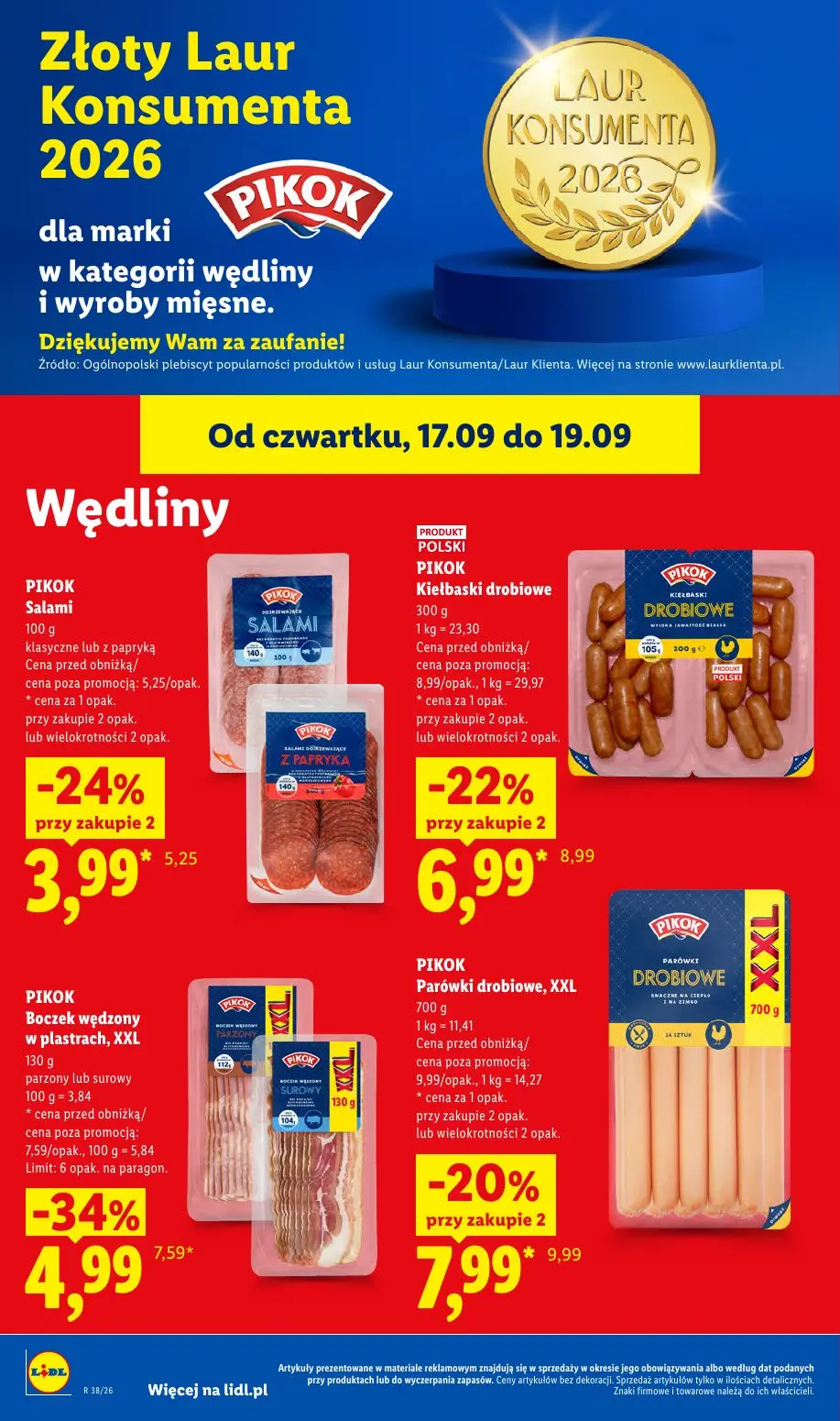 Lidl gazetka, strona 56 z 95 — PIKOK Boczek wędzony w plastrach, XXL parzony lub surowy, PIKOK Kiełbaski drobiowe, PIKOK Par…