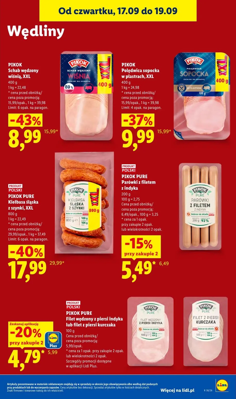 Lidl gazetka, strona 57 z 95 — PIKOK PURE Kiełbasa śląska z szynki, XXL, PIKOK Schab wędzony wiśnią, XXL, PIKOK Polędwica so…