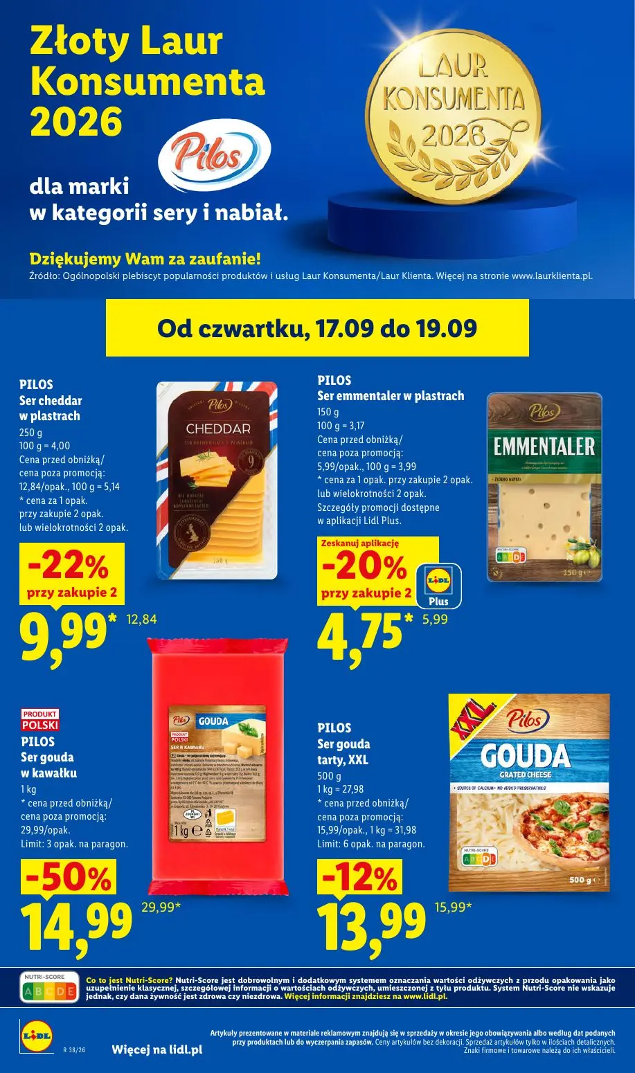 Lidl gazetka, strona 58 z 95 — Ser gouda w kawałku, Ser cheddar w plastrach, Ser gouda tarty, XXL