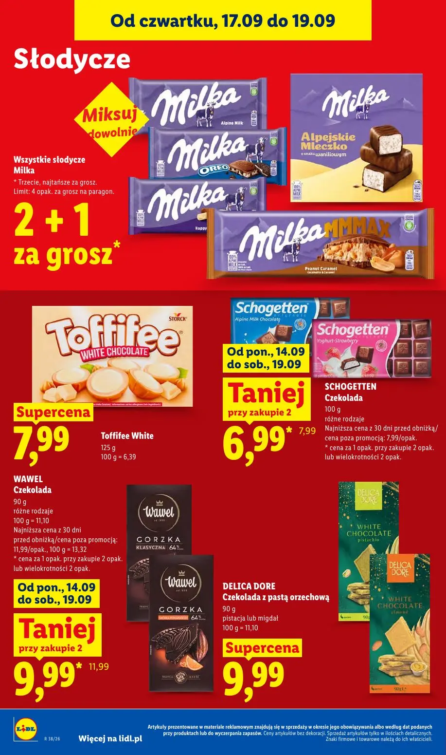Lidl gazetka, strona 72 z 95 — WAWEL Czekolada, Schogetten Czekolada, Toffifee White