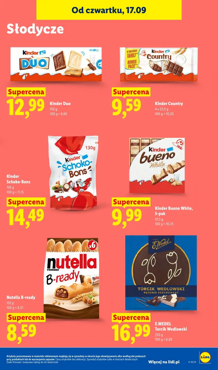 Lidl gazetka, strona 73 z 95 — Kinder Duo, Kinder Country, Kinder Schoko-Bons
