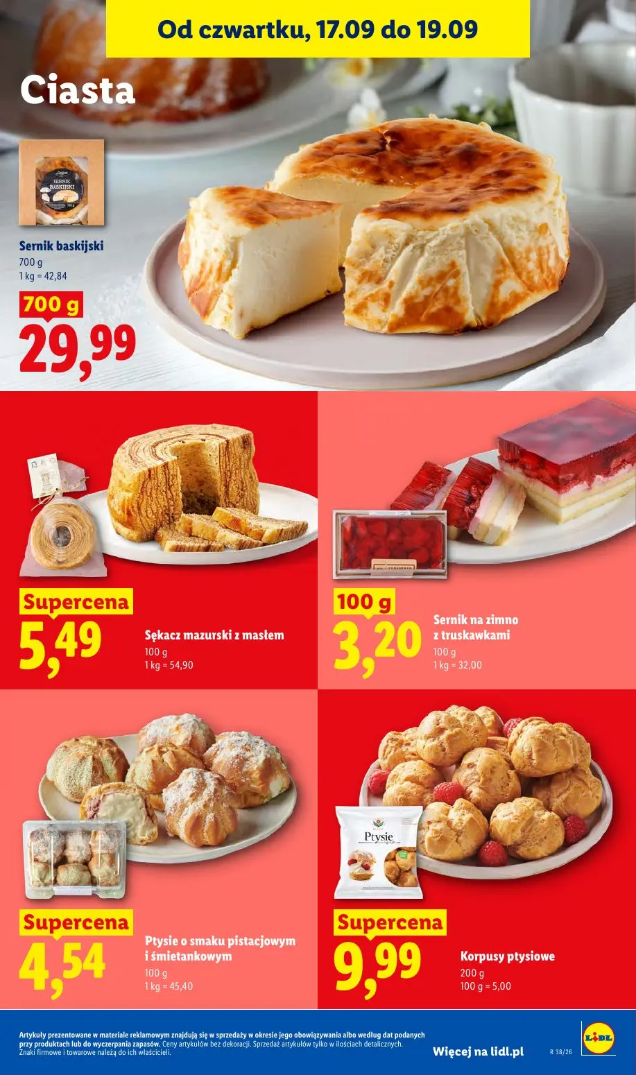Lidl gazetka, strona 77 z 95 — Sernik baskijski, Sękacz mazurski z masłem, Sernik na zimno z truskawkami