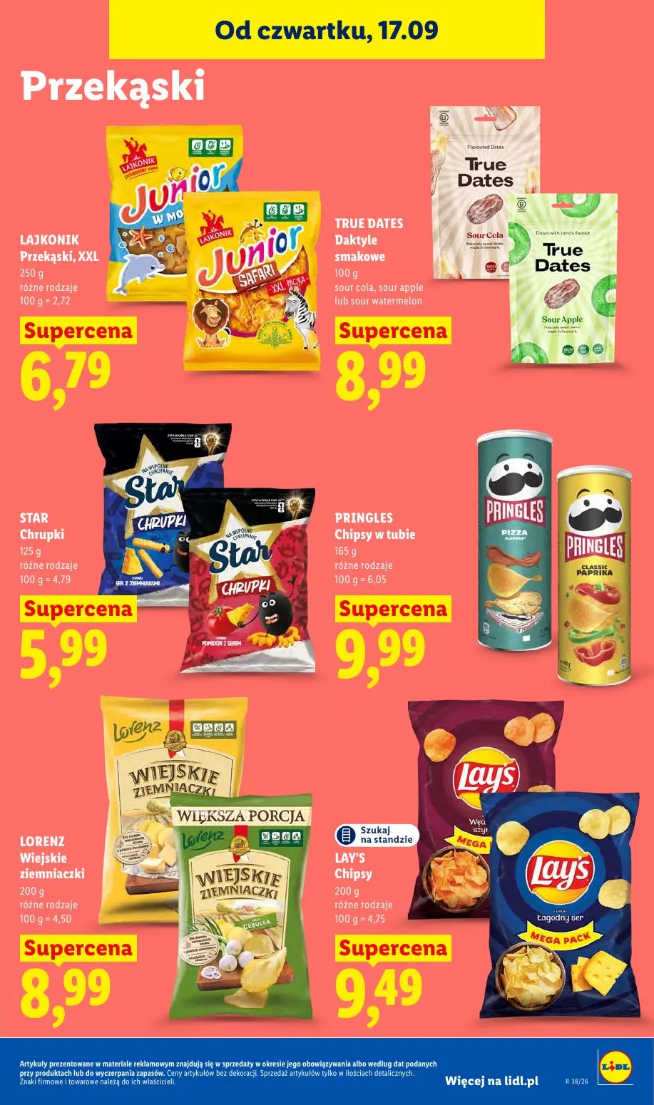 Lidl gazetka, strona 79 z 95 — LAJKONIK Przekąski, XXL, TRUE DATES Daktyle smakowe, STAR Chrupki
