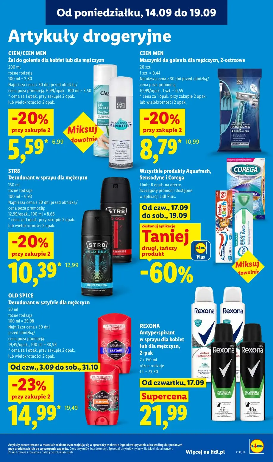 Lidl gazetka, strona 87 z 95 — OLD SPICE Dezodorant w sztyfcie dla mężczyzn, STR8 Dezodorant w sprayu dla mężczyzn, CIEN MEN…