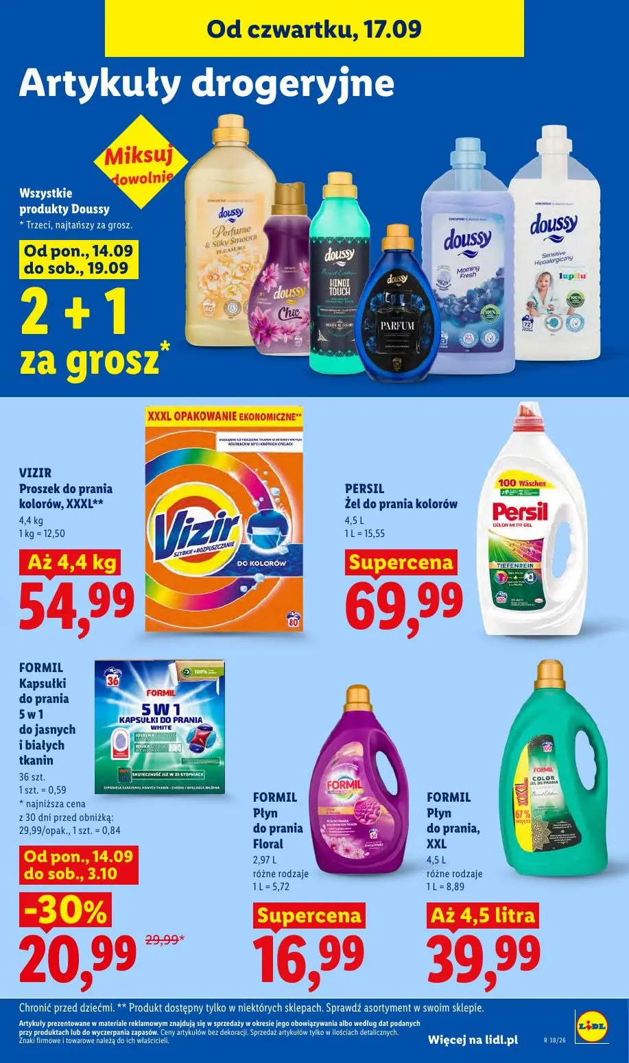 Lidl gazetka, strona 91 z 95 — FORMIL Kapsułki do prania 5 w 1 do jasnych i białych tkanin, VIZIR Proszek do prania kolorów,…