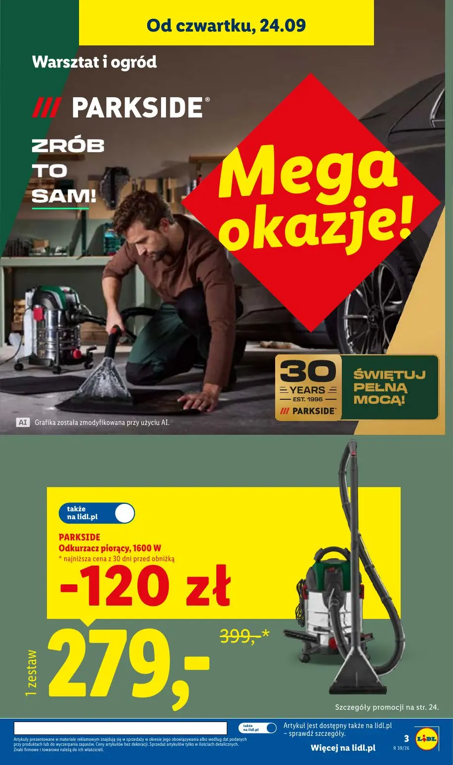 Lidl gazetka, strona 3 z 59 — PARKSIDE Odkurzacz piorący, 1600 W
