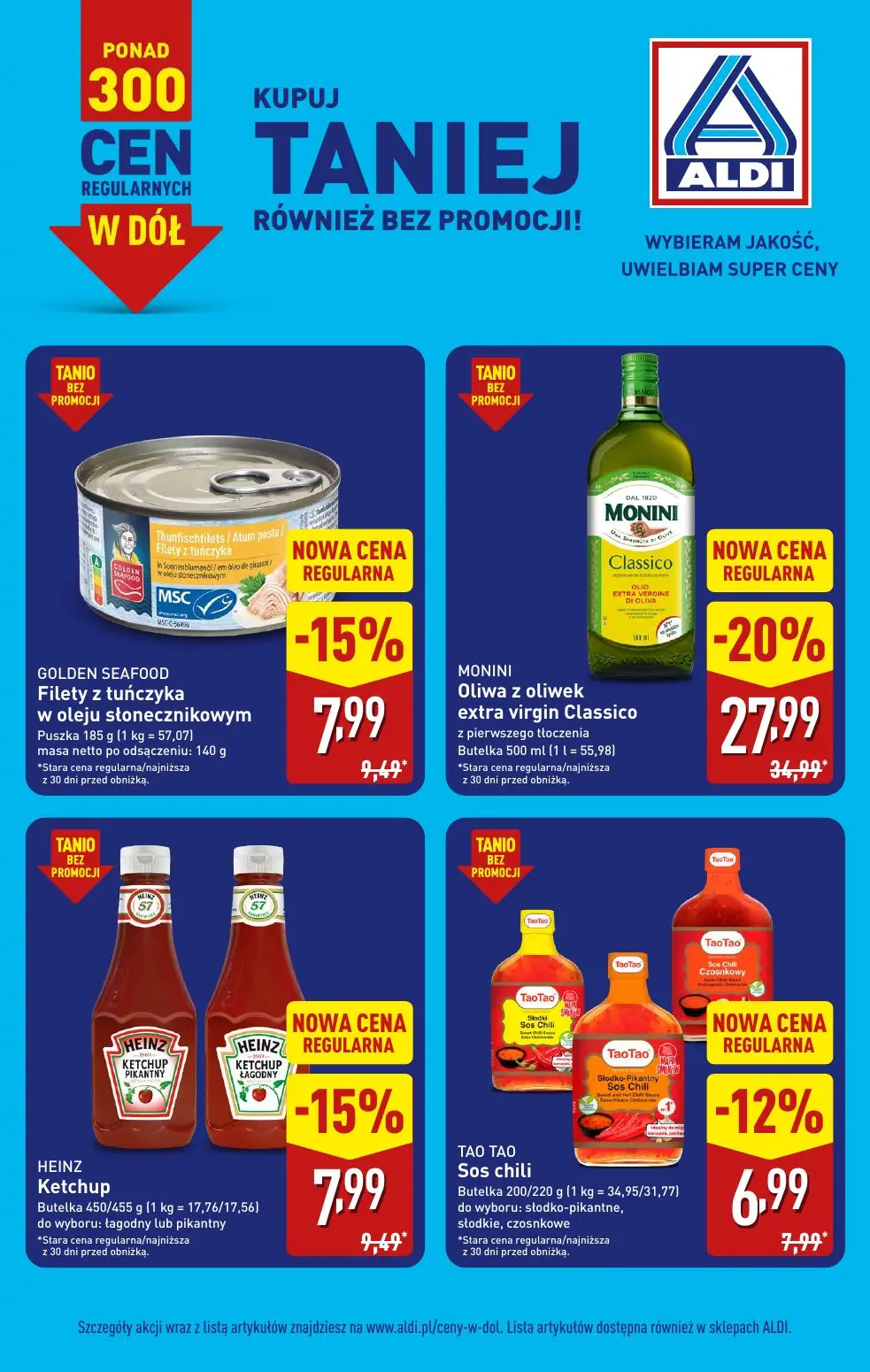 ALDI gazetka, strona 3 z 21 — MONINI Oliwa z oliwek extra virgin Classico, GOLDEN SEAFOOD Filety z tuńczyka w oleju słoneczn…