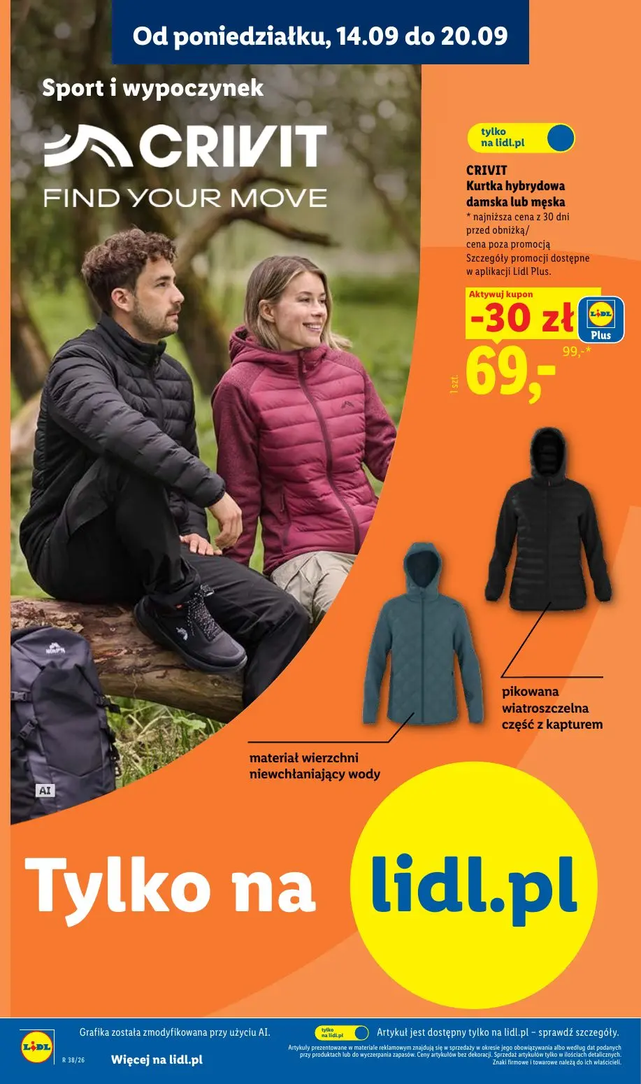 Lidl gazetka, strona 10 z 59 — CRIVIT Kurtka hybrydowa damska lub męska