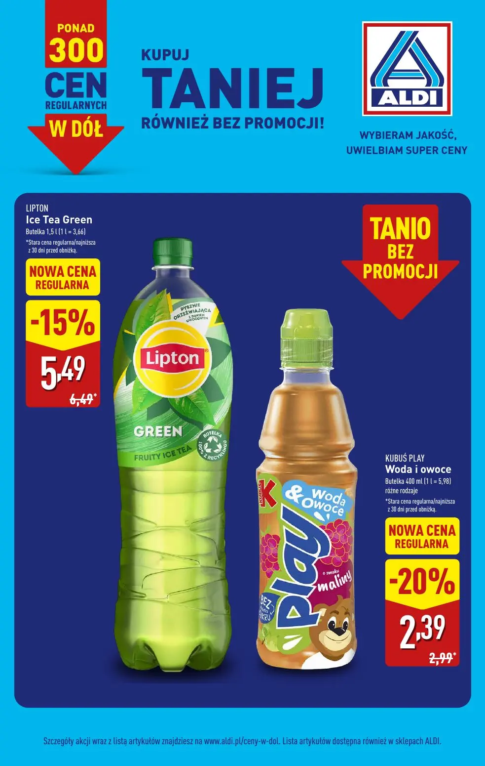 ALDI gazetka, strona 11 z 21 — LIPTON Ice Tea Green, KUBUŚ PLAY Woda i owoce