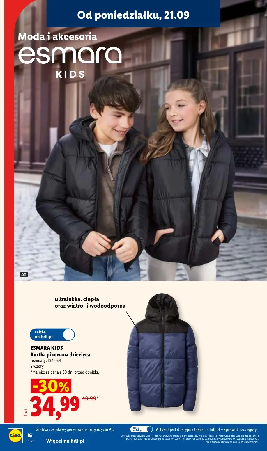Lidl gazetka, strona 20 z 59 — Kurtka pikowana dziecięca