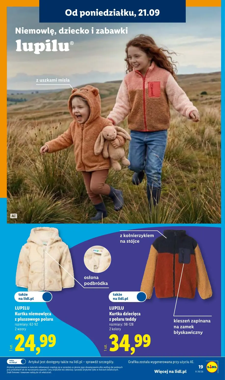 Lidl gazetka, strona 23 z 59 — LUPILU Kurtka niemowlęca z pluszowego polaru, LUPILU Kurtka dziecięca z polaru teddy