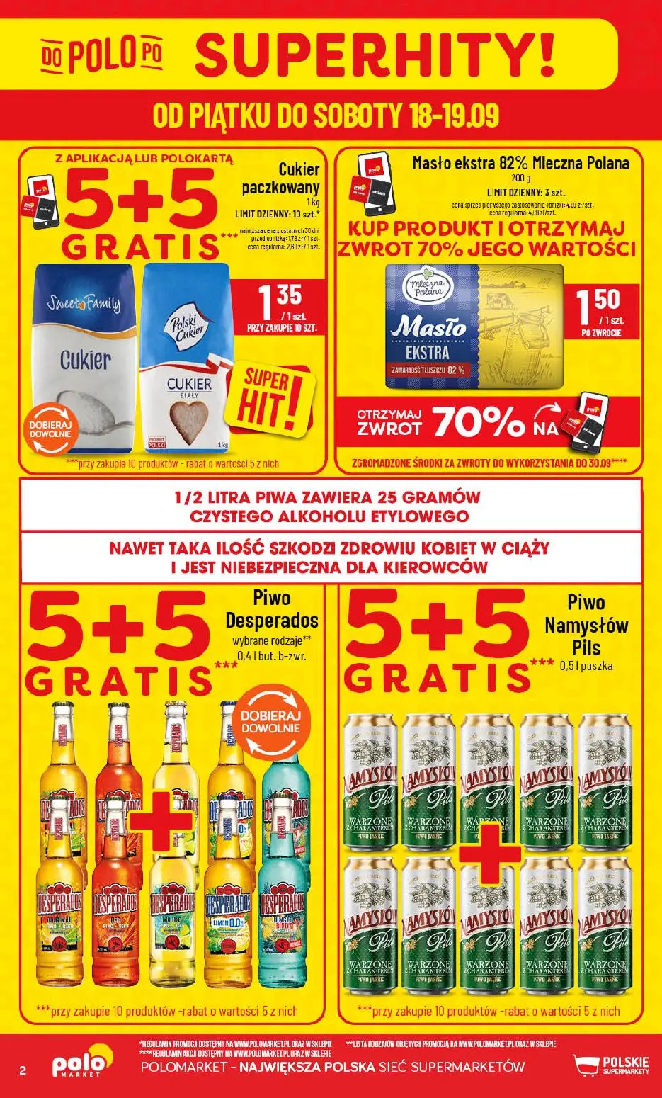 POLOmarket gazetka, strona 2 z 72 — Masło ekstra 82% Mleczna Polana, Cukier