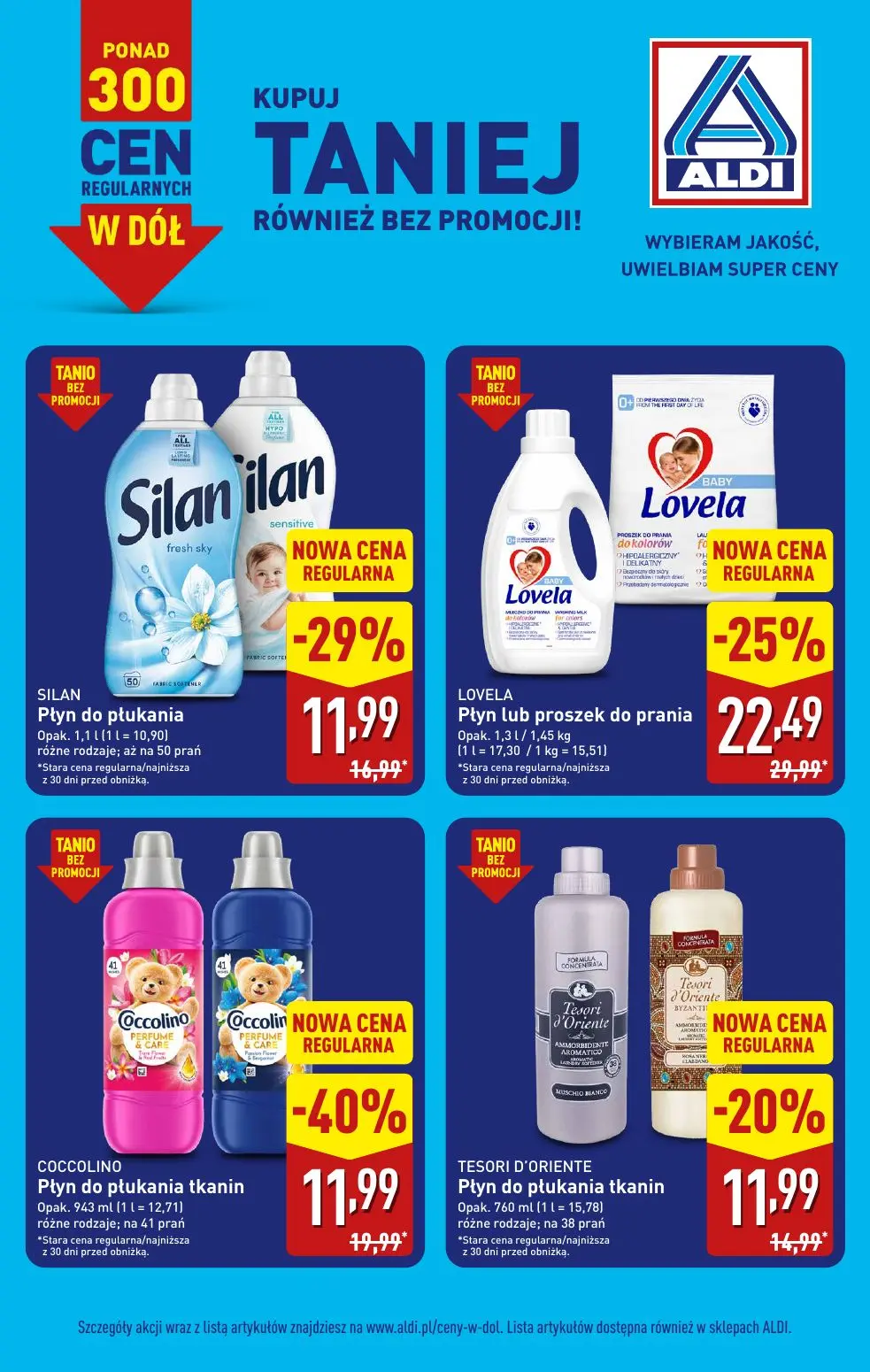 ALDI gazetka, strona 18 z 21 — COCCOLINO Płyn do płukania tkanin, LOVELA Płyn lub proszek do prania, SILAN Płyn do płukania