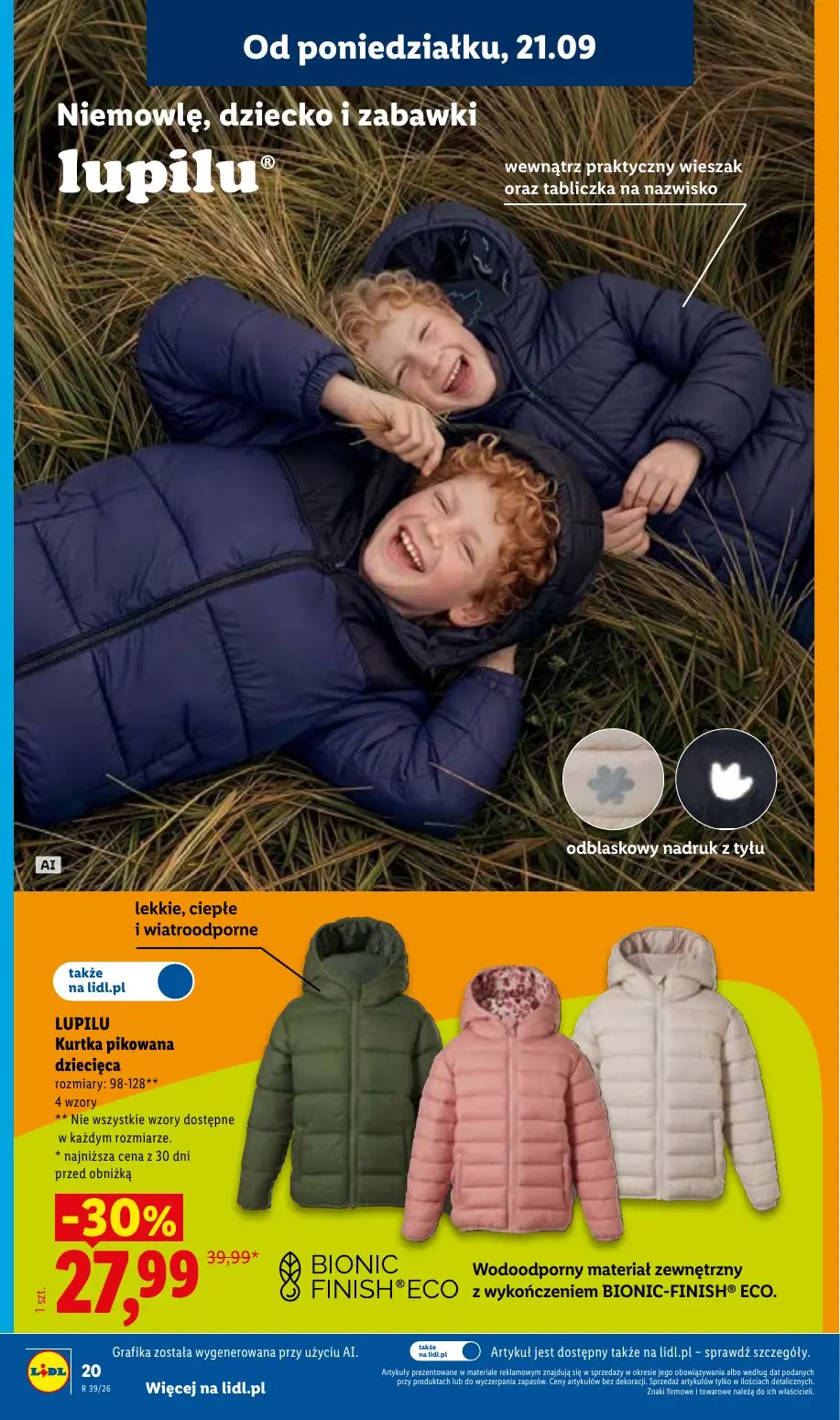Lidl gazetka, strona 24 z 59 — LUPILU Kurtka pikowana dziecięca