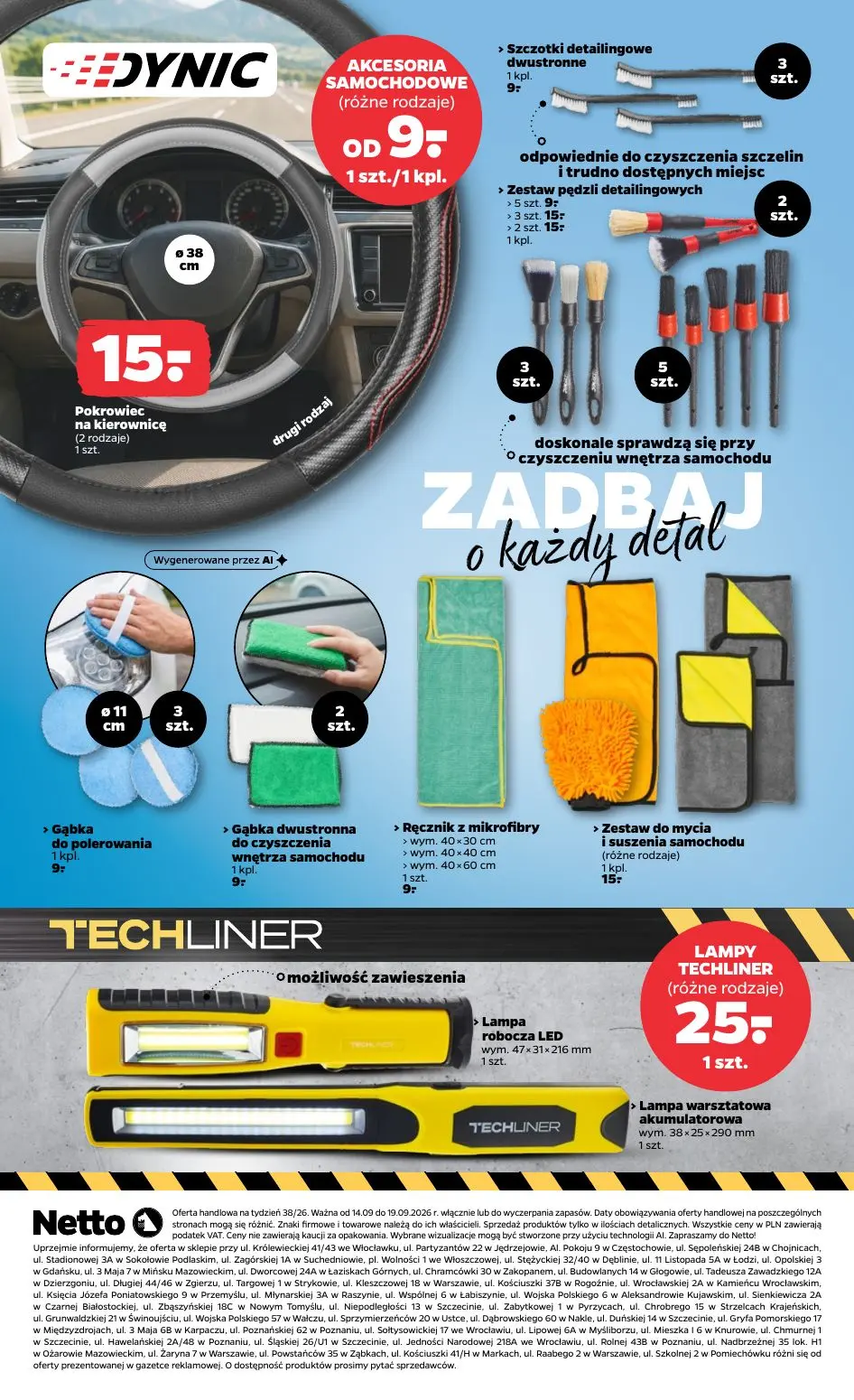 NETTO gazetka, strona 3 z 4 — Zestaw pędzli detailingowych, Pokrowiec na kierownicę, Szczotki detailingowe dwustronne