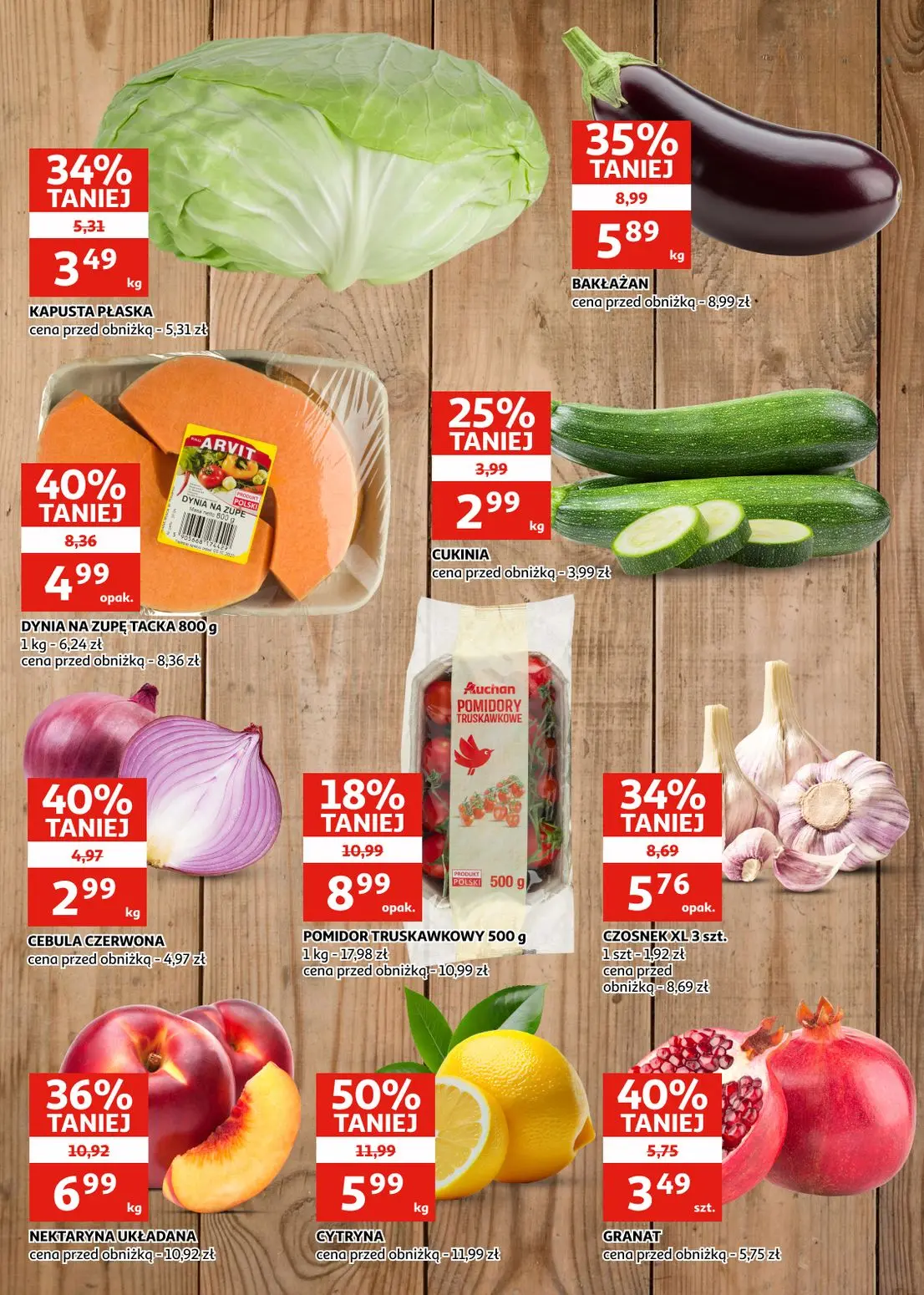 Auchan gazetka, strona 4 z 28 — CYTRYNA, NEKTARYNA UKŁADANA, DYNIA NA ZUPĘ TACKA