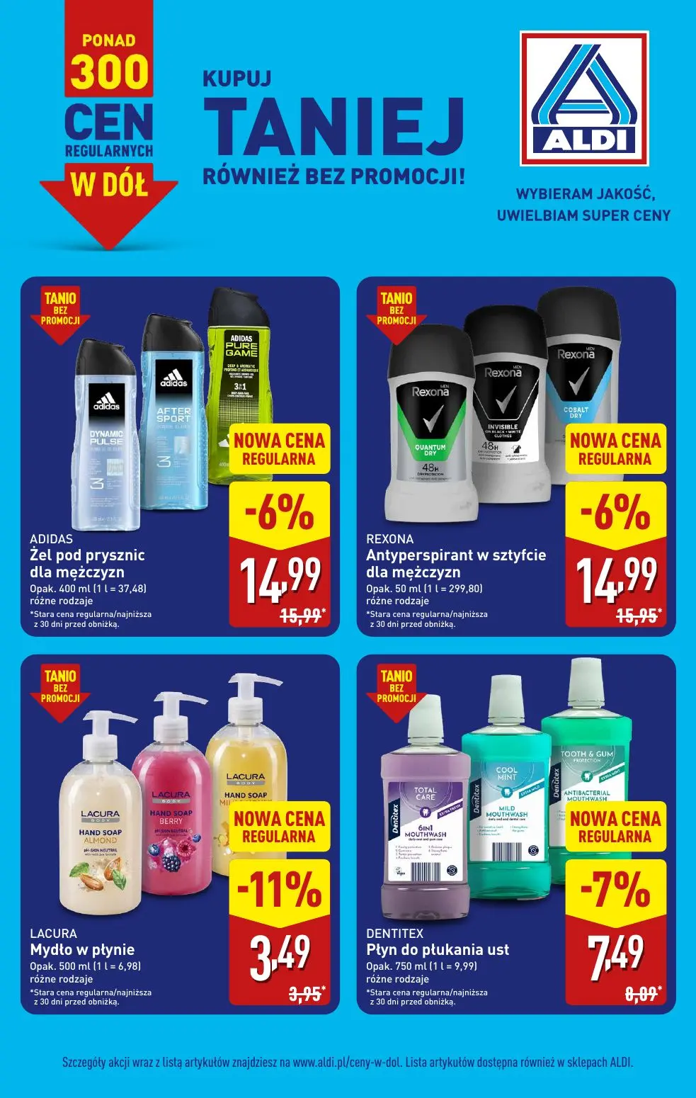 ALDI gazetka, strona 19 z 21 — ADIDAS Żel pod prysznic dla mężczyzn, REXONA Antyperspirant w sztyfcie dla mężczyzn, DENTITEX…