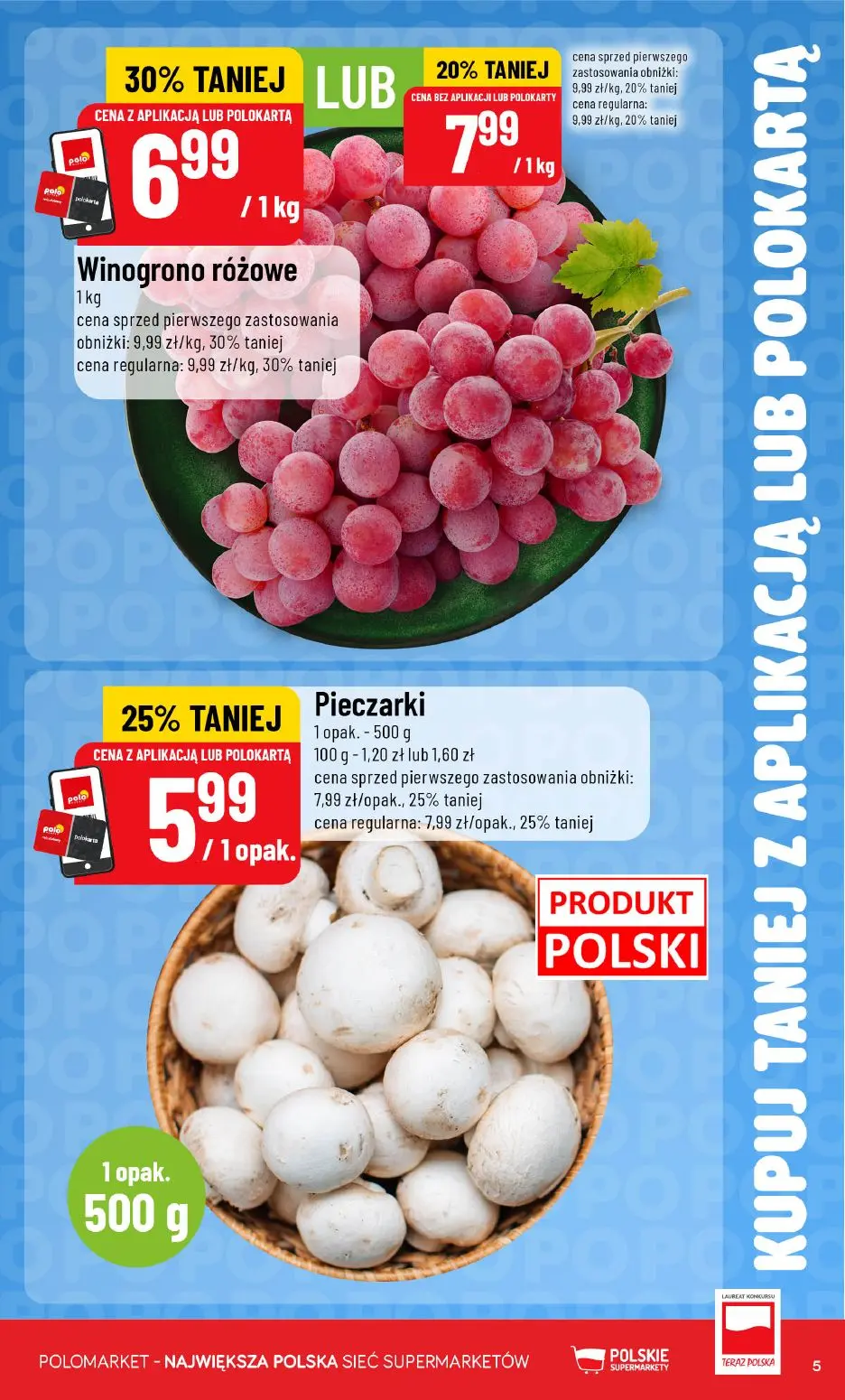 POLOmarket gazetka, strona 5 z 16 — Winogrono różowe, Pieczarki