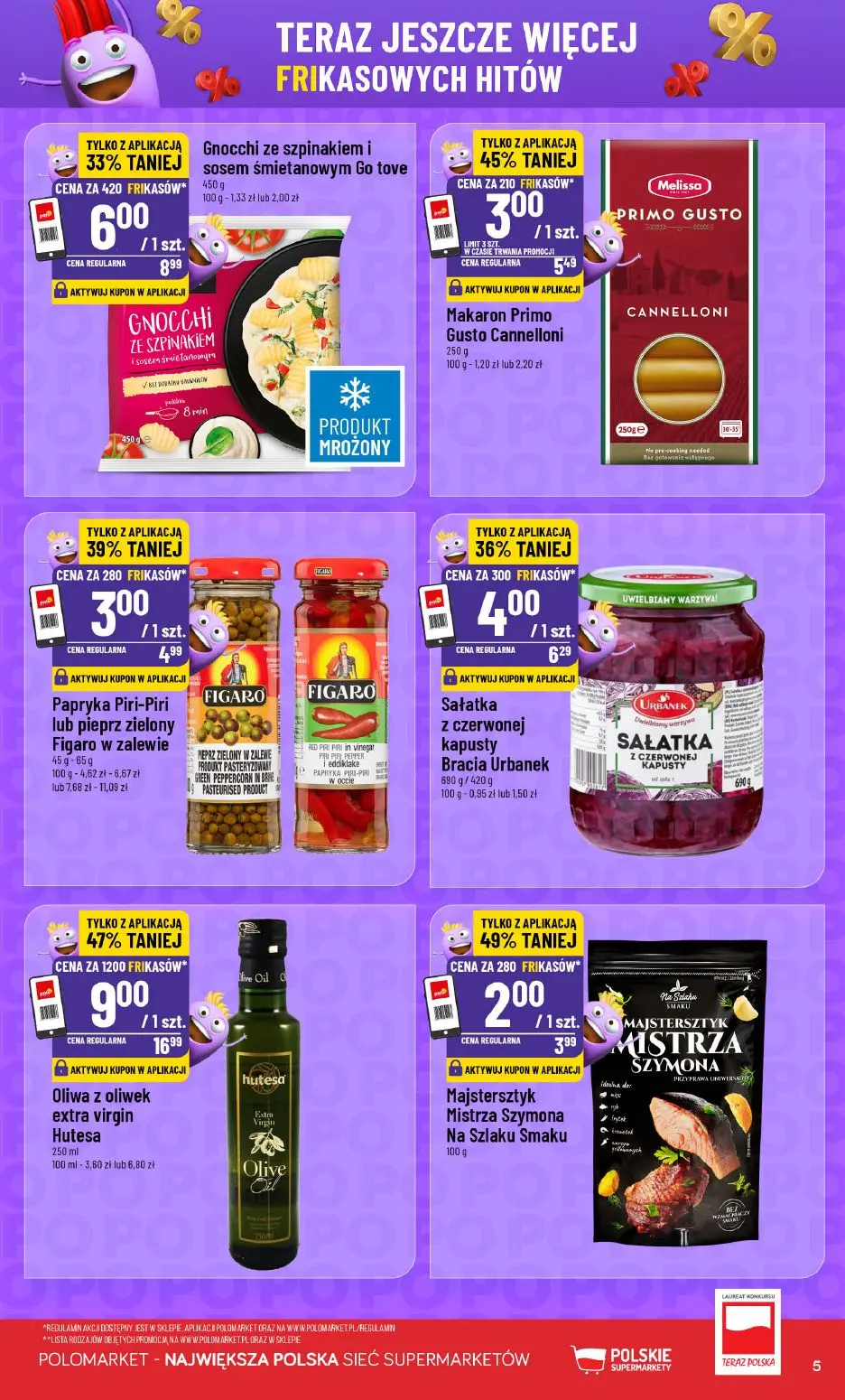 POLOmarket gazetka, strona 5 z 16 — Oliwa z oliwek extra virgin Hutesa, Gnocchi ze szpinakiem i sosem śmietanowym Go tove, M…