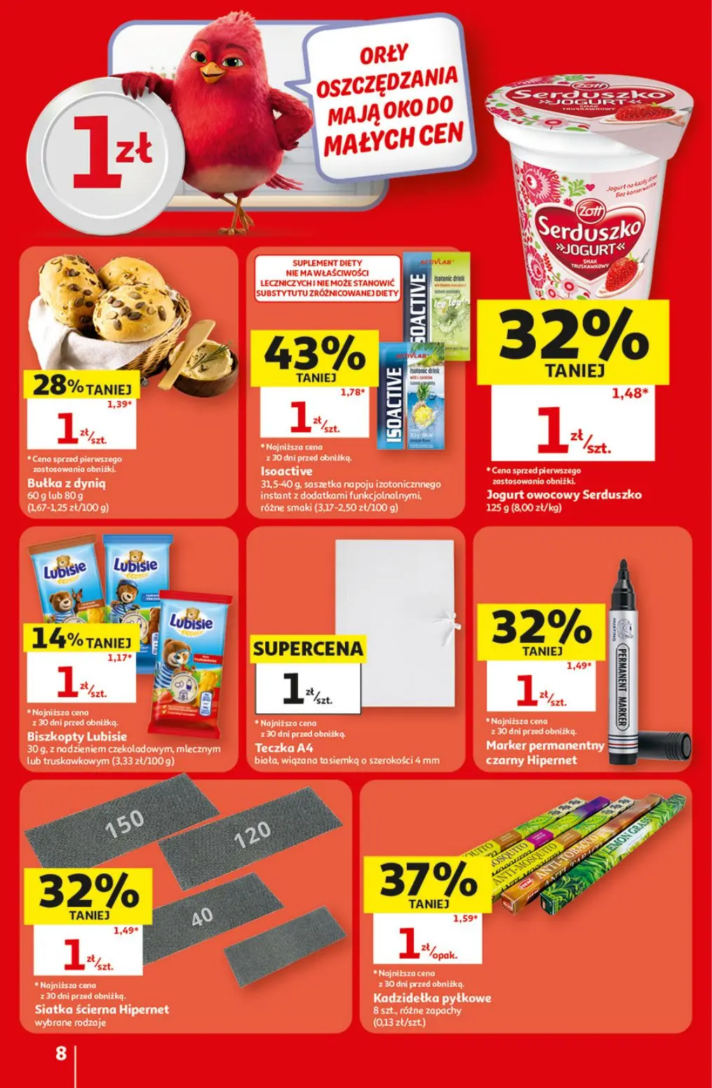 Auchan gazetka, strona 8 z 41 — Isoactive, Kadzidełka pyłkowe, Marker permanentny czarny Hipernet