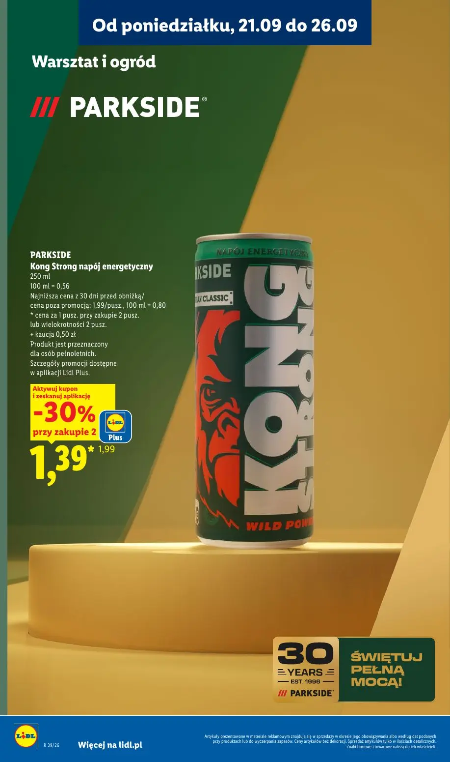 Lidl gazetka, strona 30 z 59 — Kong Strong napój energetyczny