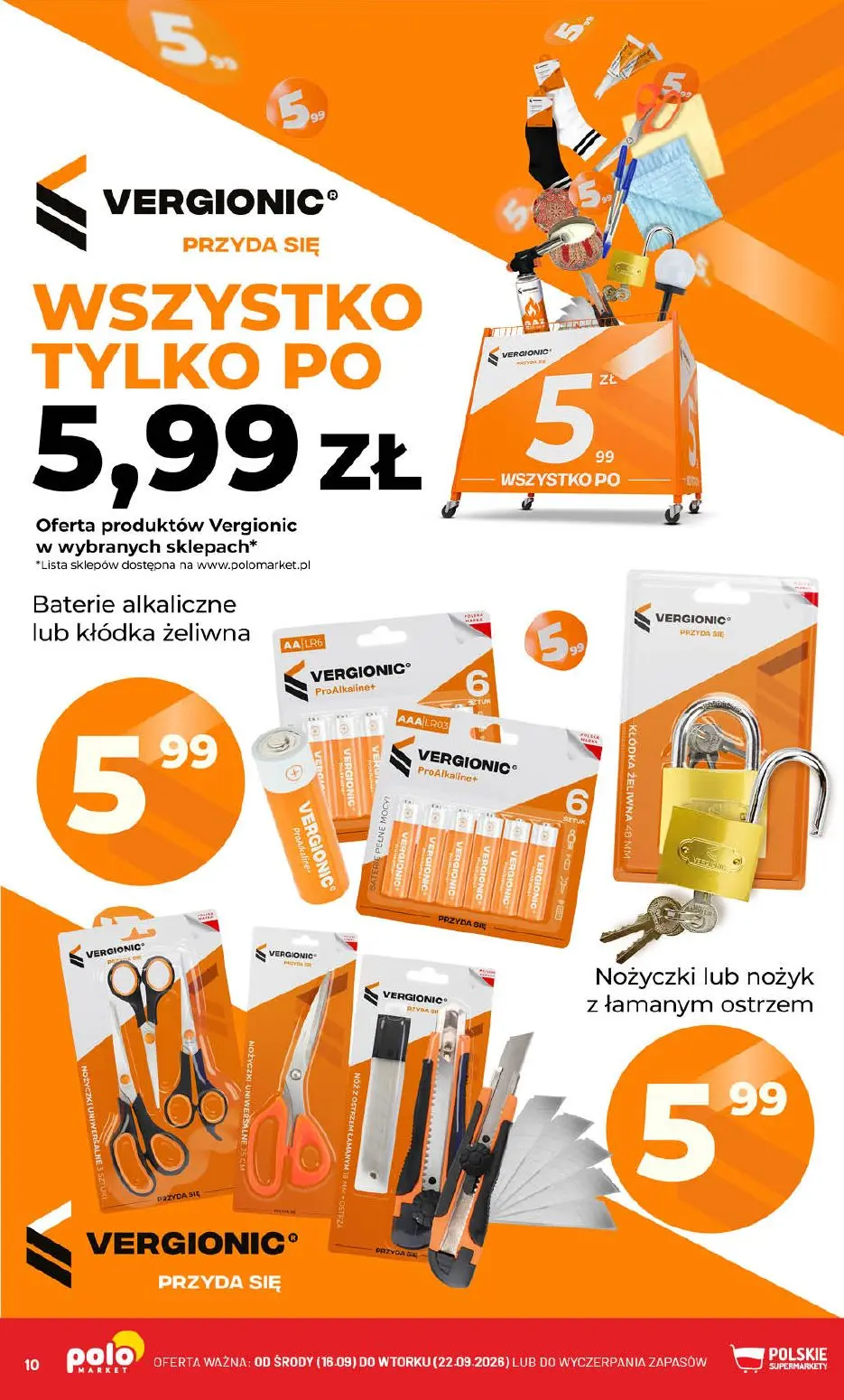 POLOmarket gazetka, strona 10 z 72 — Baterie alkaliczne lub kłódka żeliwna, Nożyczki lub nożyk z łamanym ostrzem