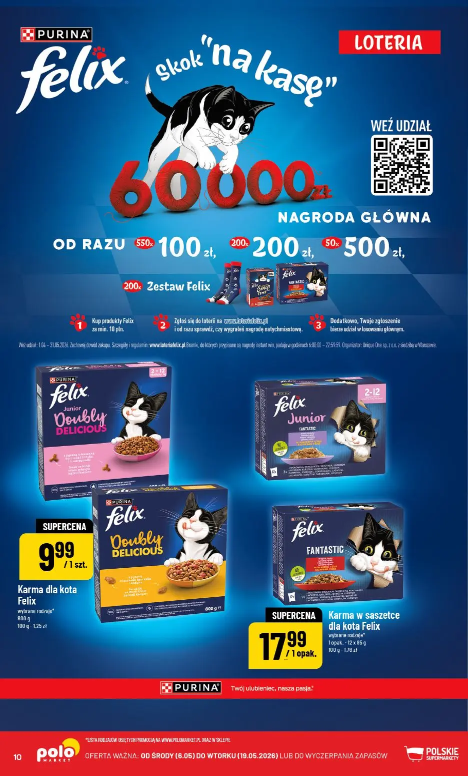 POLOmarket gazetka, strona 10 z 12 — Karma dla kota Felix wybrane rodzaje, Karma w saszetce dla kota Felix wybrane rodzaje