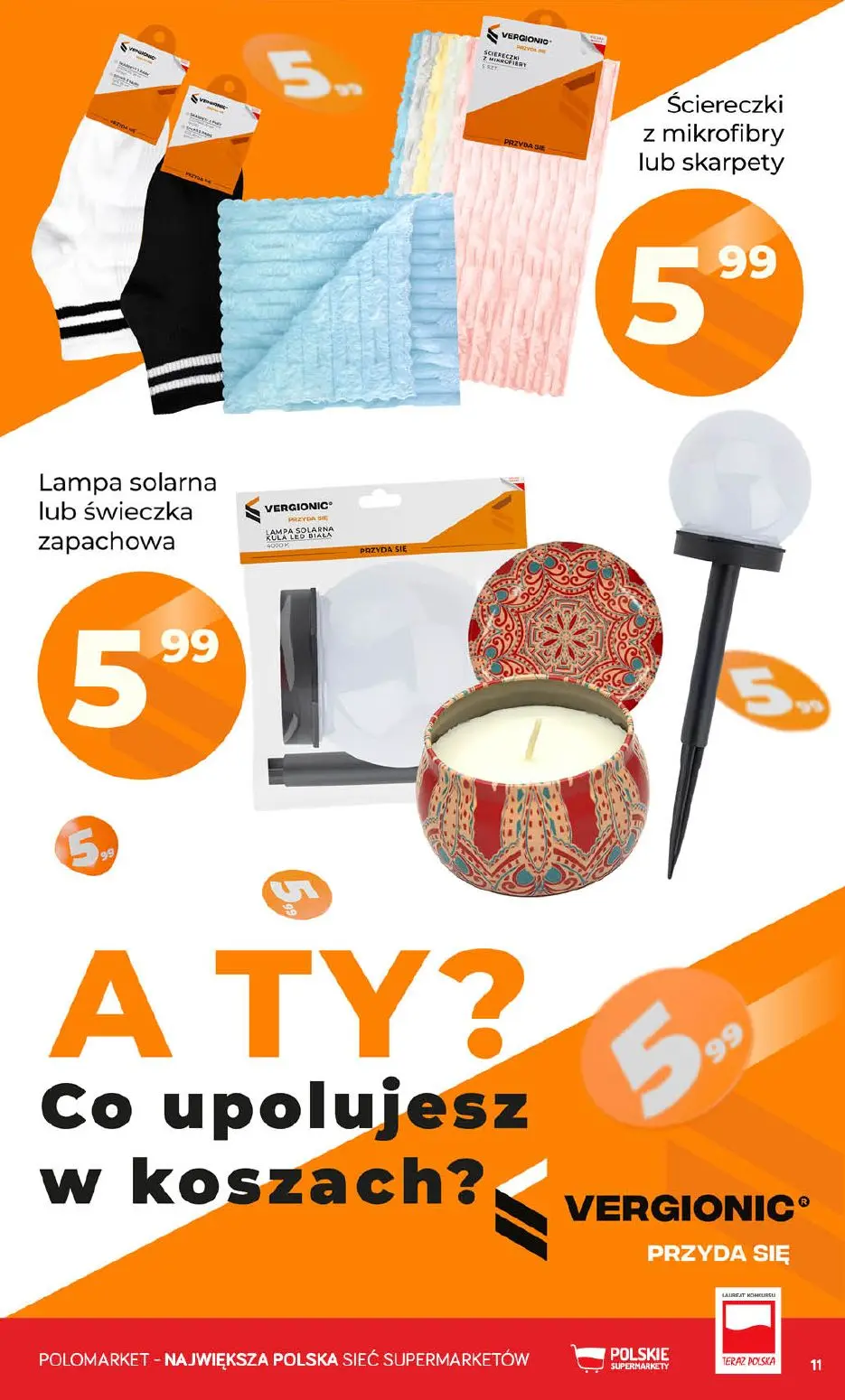 POLOmarket gazetka, strona 11 z 72 — Ściereczki z mikrofibry lub skarpety, Lampa solarna lub świeczka zapachowa