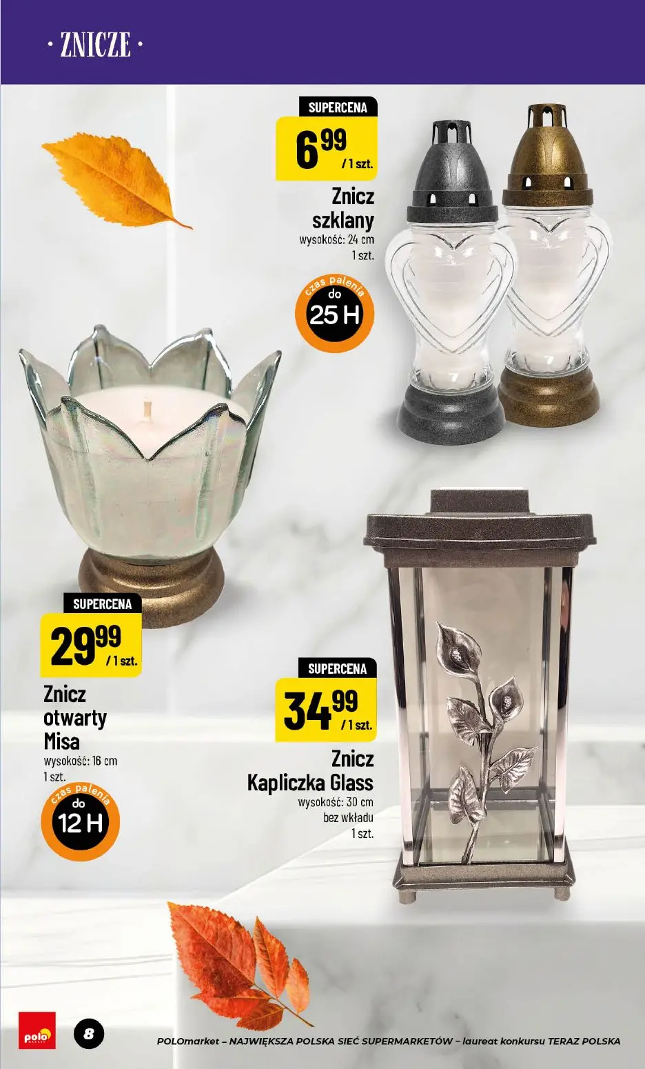POLOmarket gazetka, strona 8 z 18 — Znicz szklany, Znicz otwarty Misa, Znicz Kapliczka Glass