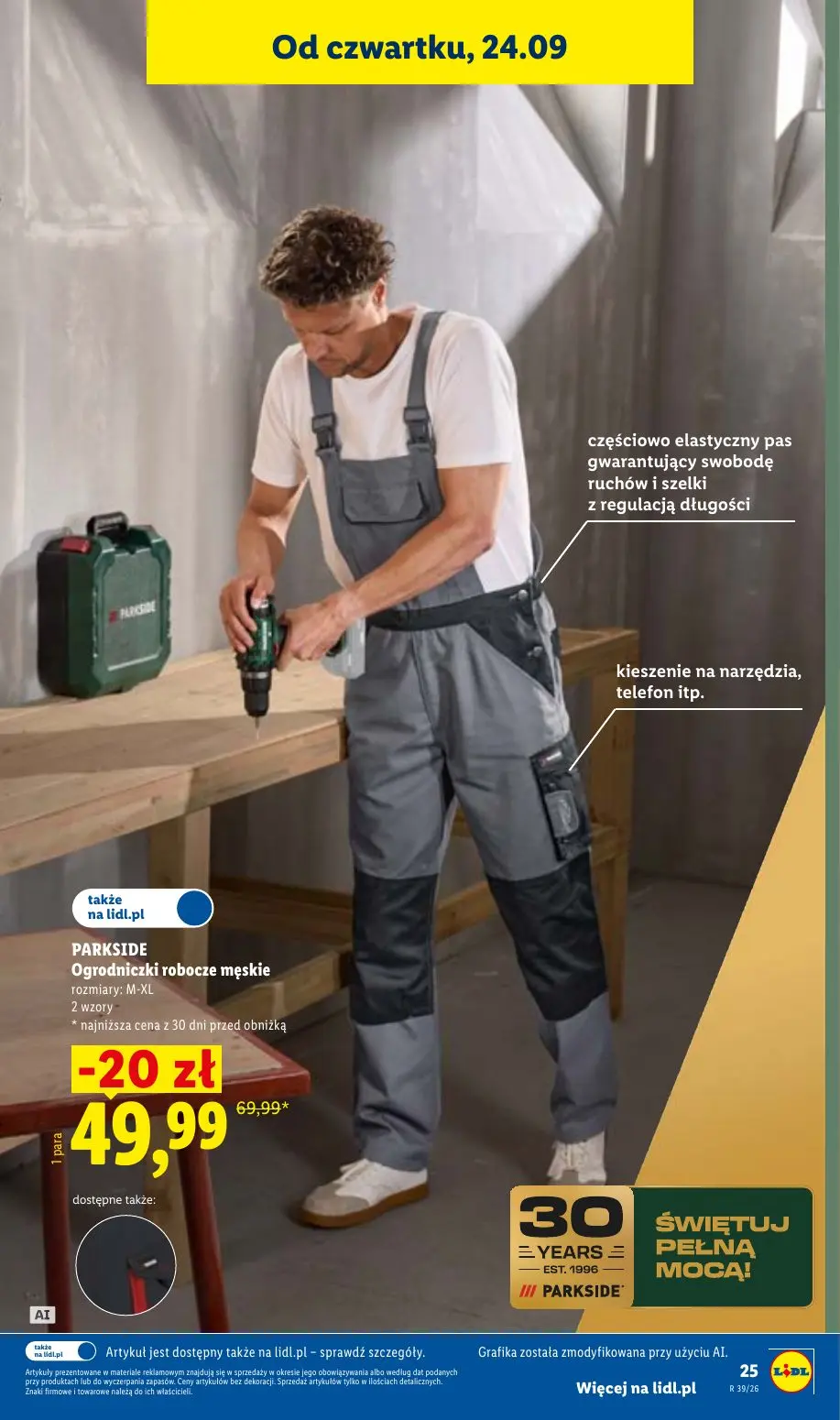 Lidl gazetka, strona 33 z 59 — PARKSIDE Ogrodniczki robocze męskie