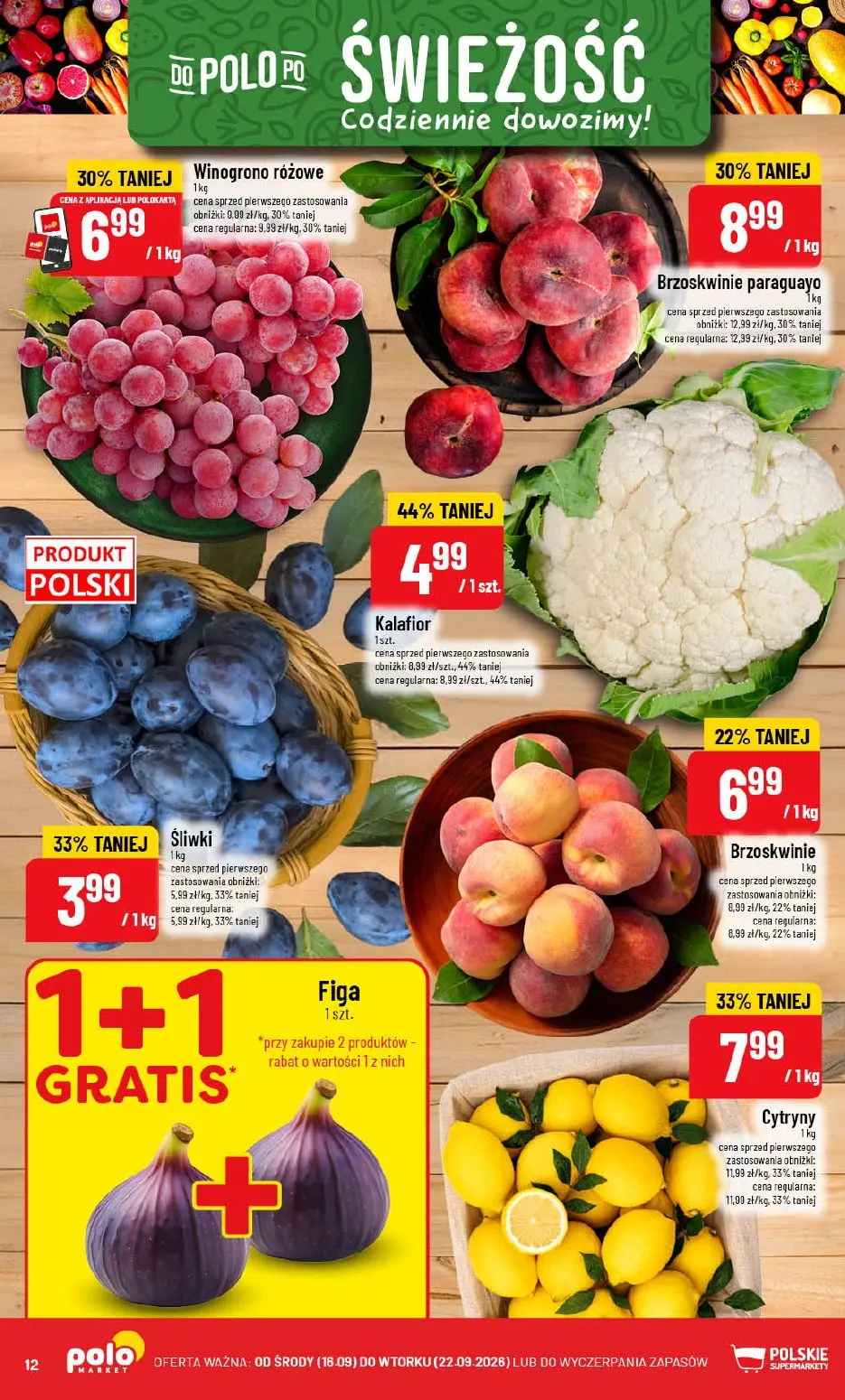 POLOmarket gazetka, strona 12 z 72 — Brzoskwinie paraguayo, Kalafior, Cytryny