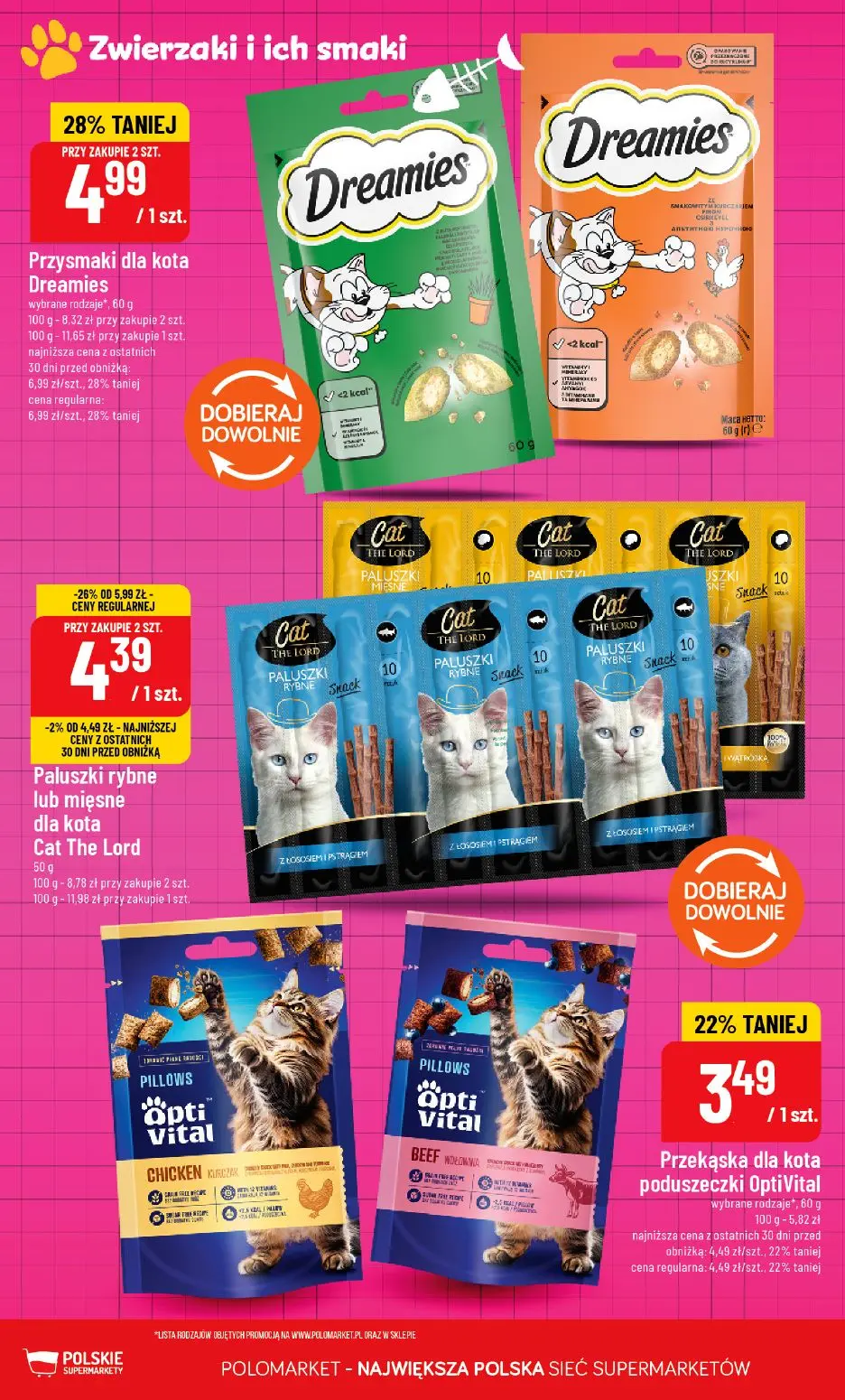 POLOmarket gazetka, strona 12 z 12 — Przysmaki dla kota Dreamies, Paluszki rybne lub mięsne dla kota Cat The Lord, Przekąska…