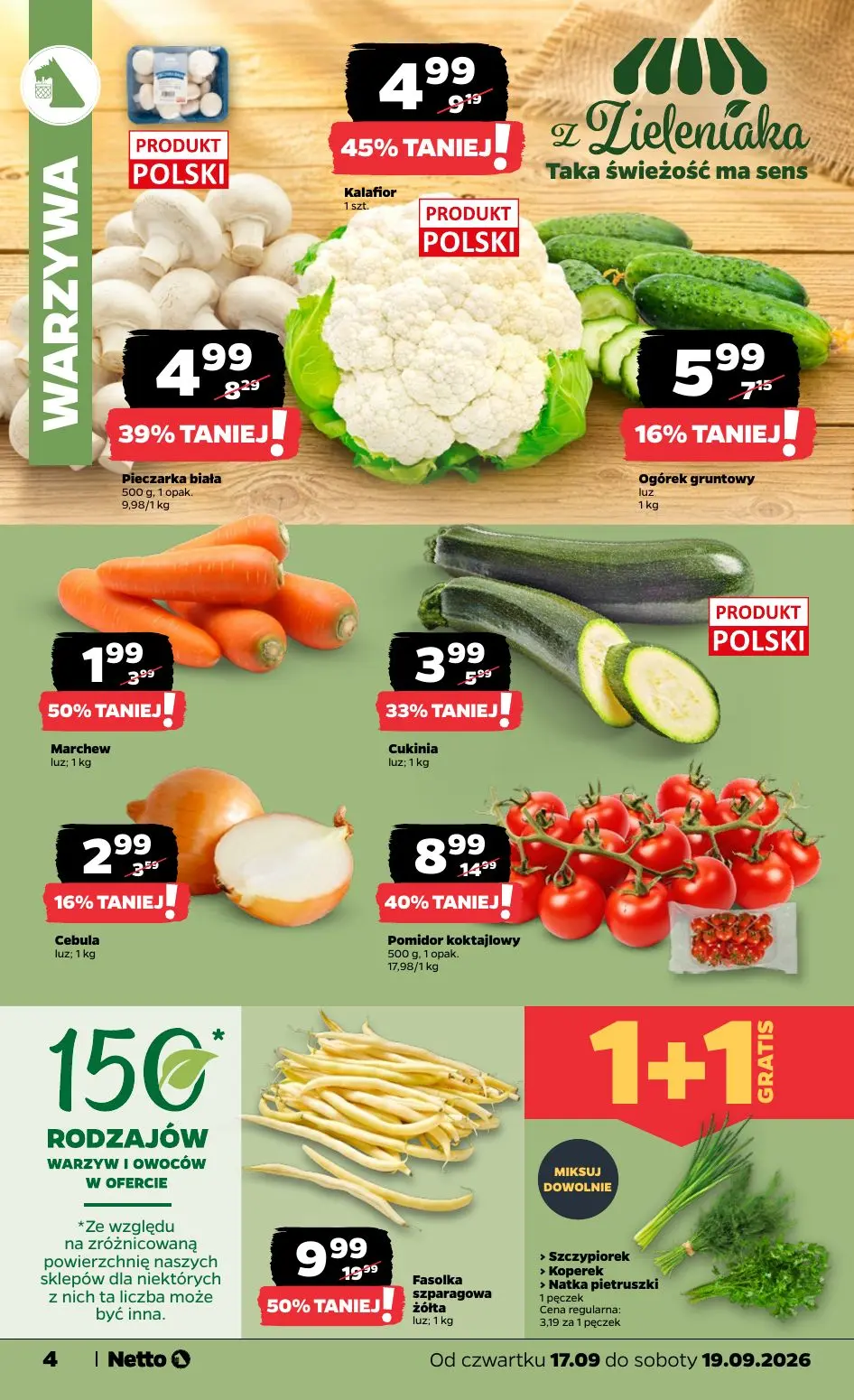 NETTO gazetka, strona 4 z 23 — Fasolka szparagowa żółta, Pomidor koktajlowy, Kalafior