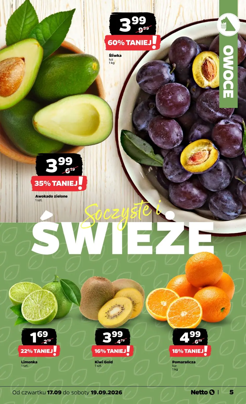 NETTO gazetka, strona 5 z 23 — Śliwka, Awokado zielone, Pomarańcza