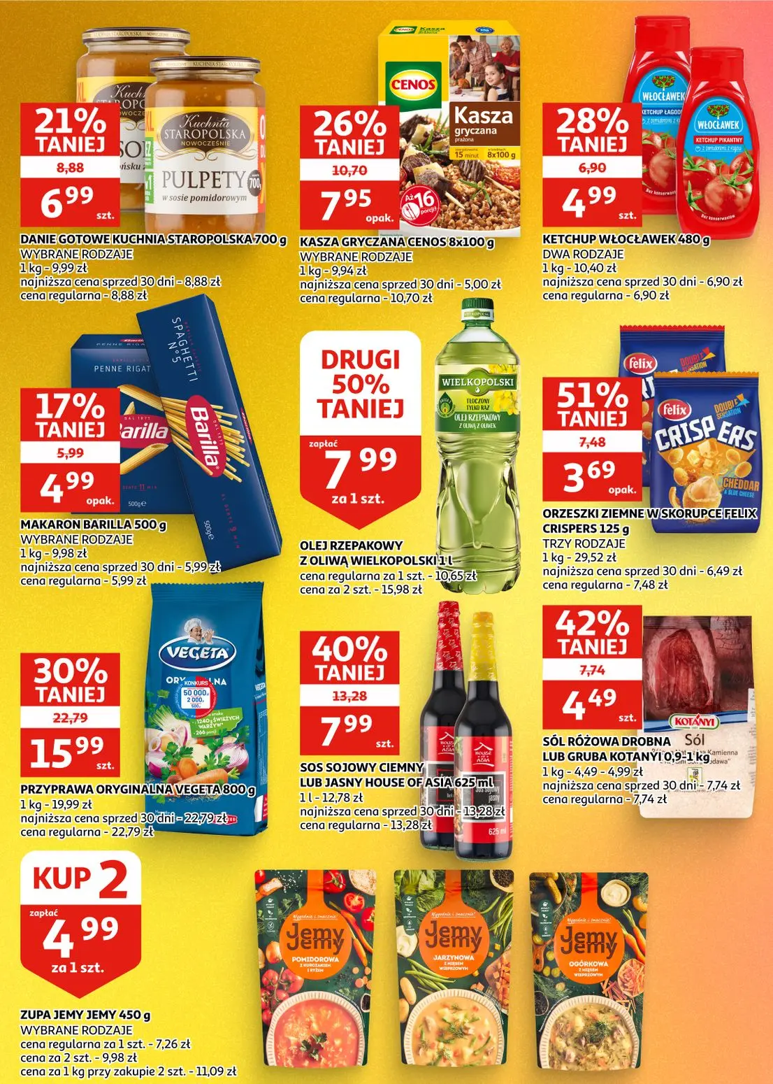 Auchan gazetka, strona 15 z 28 — PRZYPRAWA ORYGINALNA VEGETA, SOS SOJOWY CIEMNY LUB JASNY HOUSE OF ASIA, ORZESZKI ZIEMNE W S…