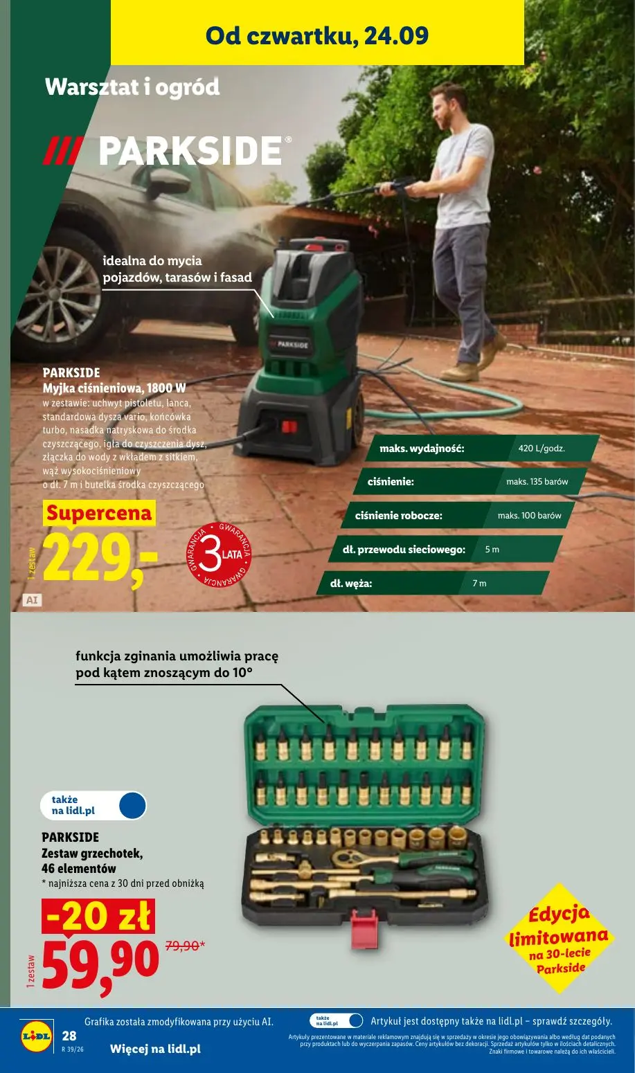 Lidl gazetka, strona 36 z 59 — Zestaw grzechotek, 46 elementów, Myjka ciśnieniowa, 1800 W w zestawie: uchwyt pistoletu, lanc…