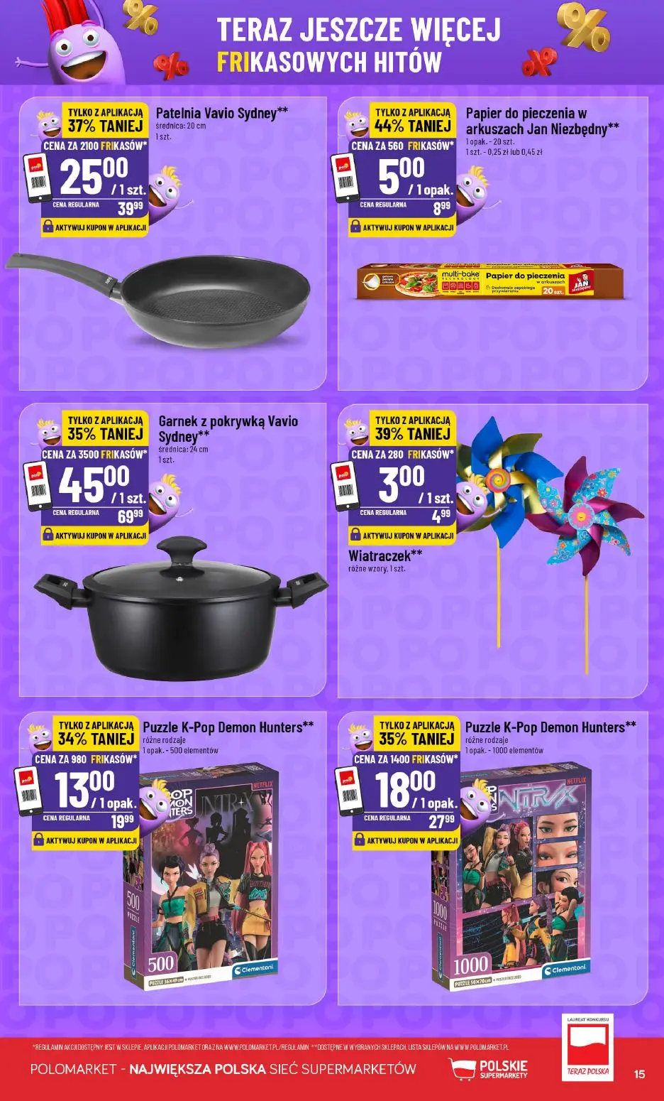 POLOmarket gazetka, strona 15 z 16 — Garnek z pokrywką Vavio Sydney, Patelnia Vavio Sydney, Puzzle K-Pop Demon Hunters