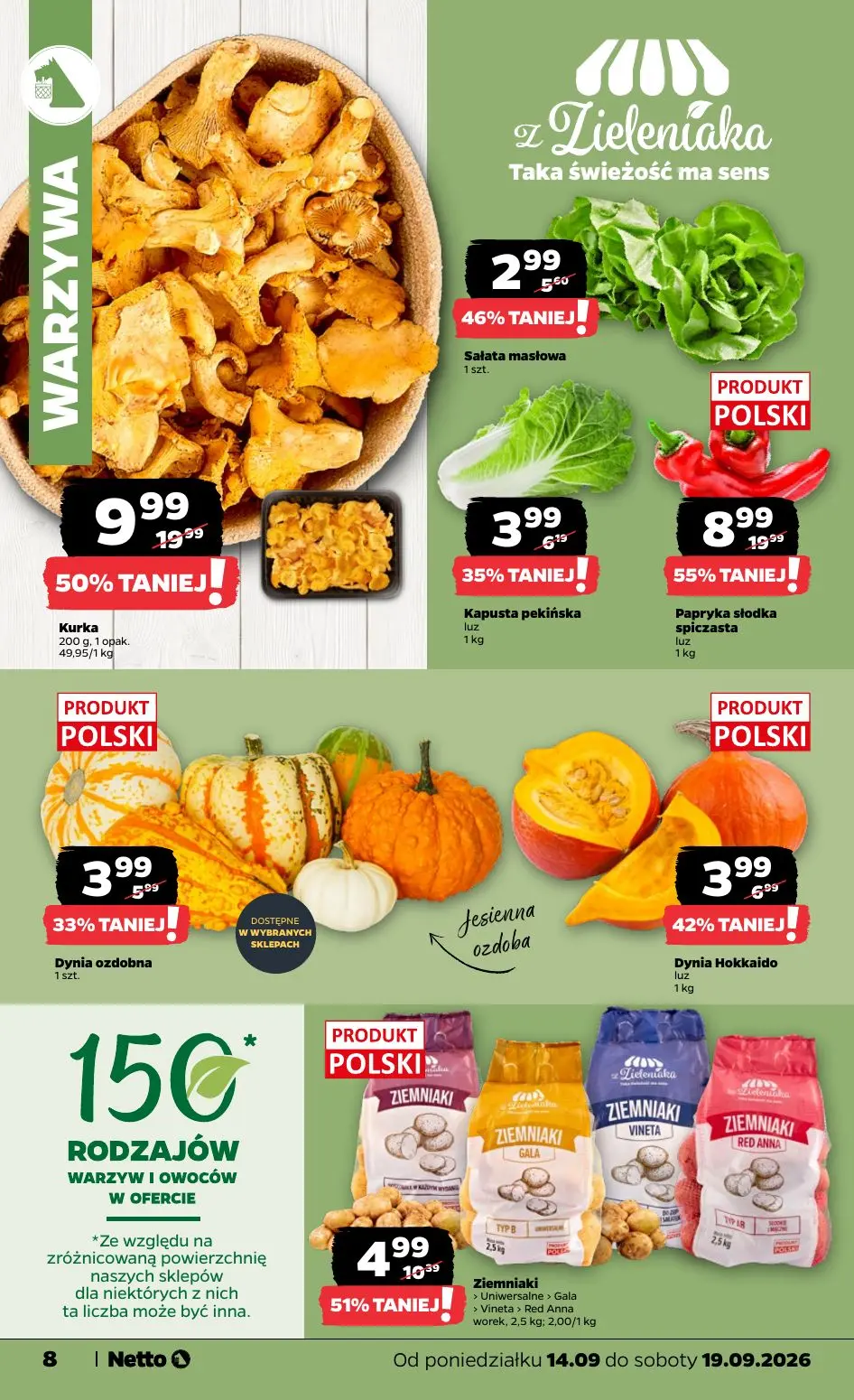 NETTO gazetka, strona 8 z 39 — Papryka słodka spiczasta, Kurka, Ziemniaki > Uniwersalne > Gala > Vineta > Red Anna