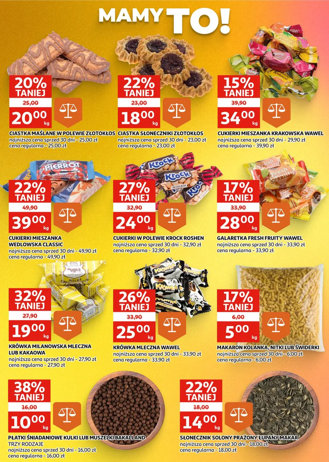 Auchan gazetka, strona 17 z 28 — CUKIERKI MIESZANKA WEDLOWSKA CLASSIC, CUKIERKI W POLEWIE KROCK ROSHEN, KRÓWKA MILANOWSKA ML…