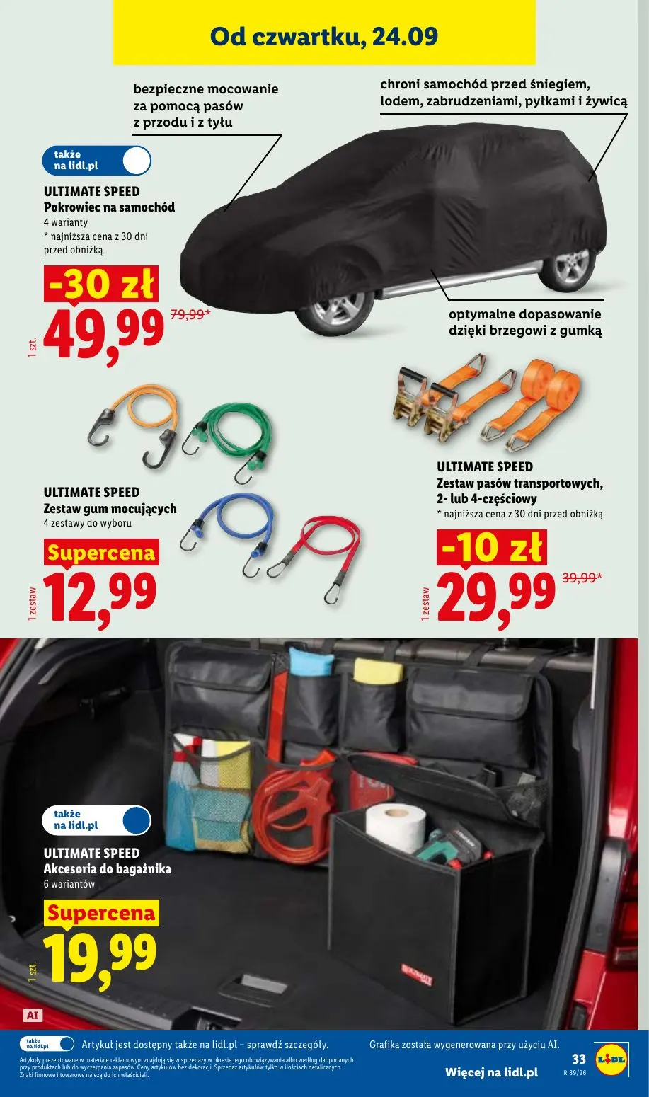 Lidl gazetka, strona 41 z 59 — ULTIMATE SPEED Pokrowiec na samochód, ULTIMATE SPEED Zestaw pasów transportowych, ULTIMATE SP…