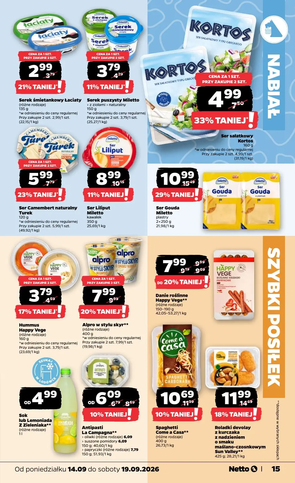 NETTO gazetka, strona 15 z 39 — Ser Gouda Miletto, Roladki devolay z kurczaka z nadzieniem o smaku maślano-czosnkowym Sun Va…