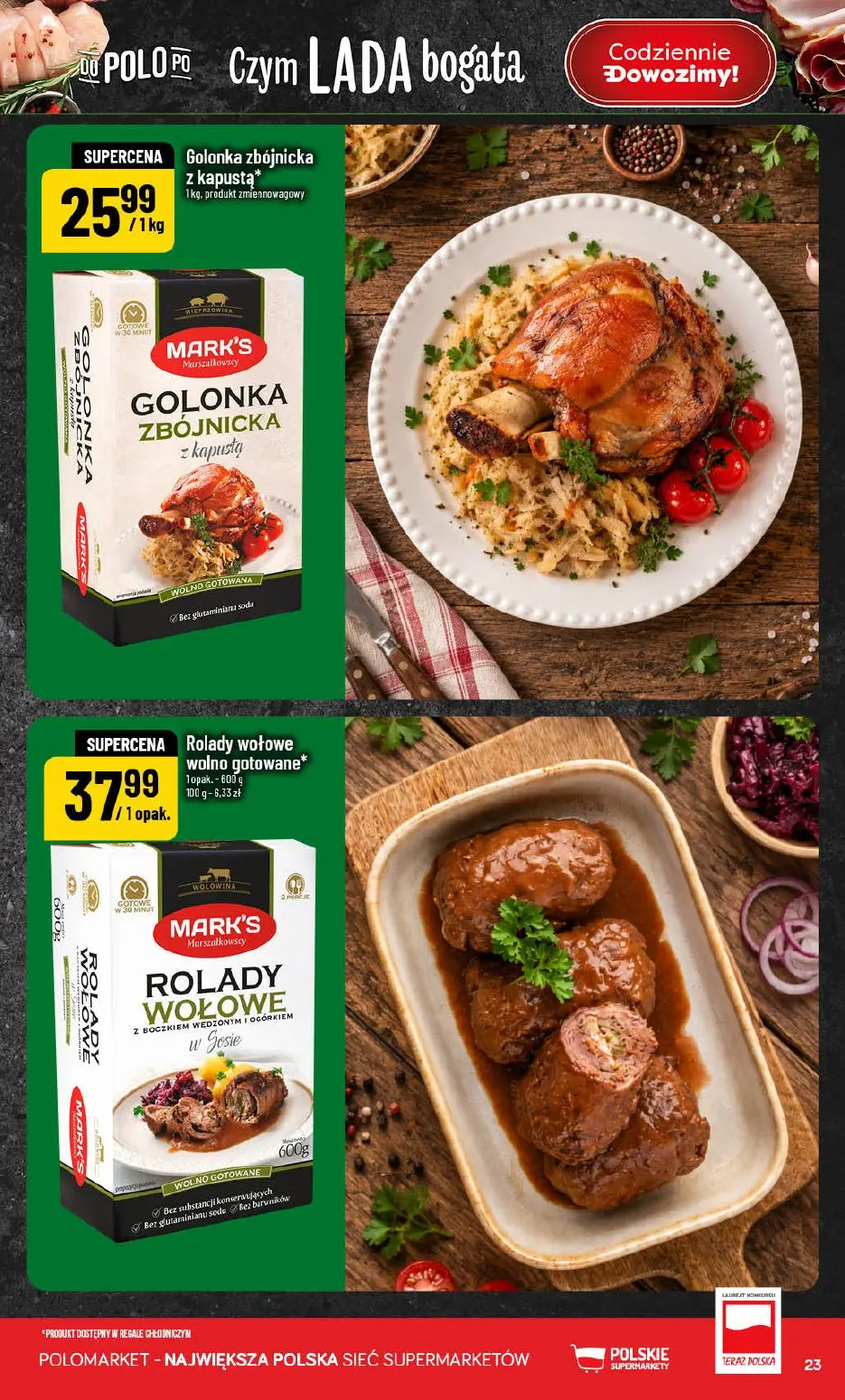 POLOmarket gazetka, strona 23 z 72 — Golonka zbójnicka z kapustą, Rolady wołowe wolno gotowane