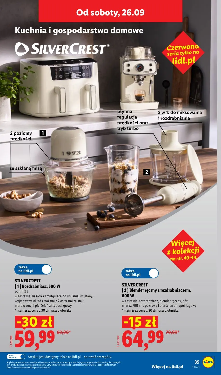 Lidl gazetka, strona 47 z 59 — SILVERCREST [1] Rozdrabniacz, 500 W, SILVERCREST [2] Blender ręczny z rozdrabniaczem, 600 W