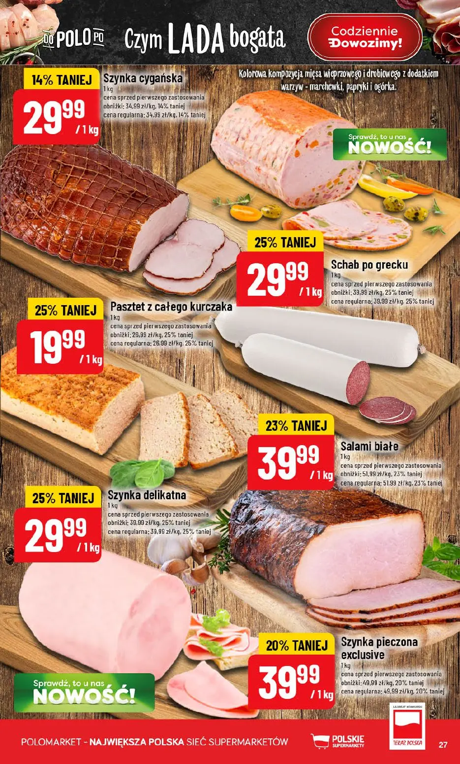 POLOmarket gazetka, strona 27 z 72 — Salami białe, Schab po grecku, Szynka delikatna