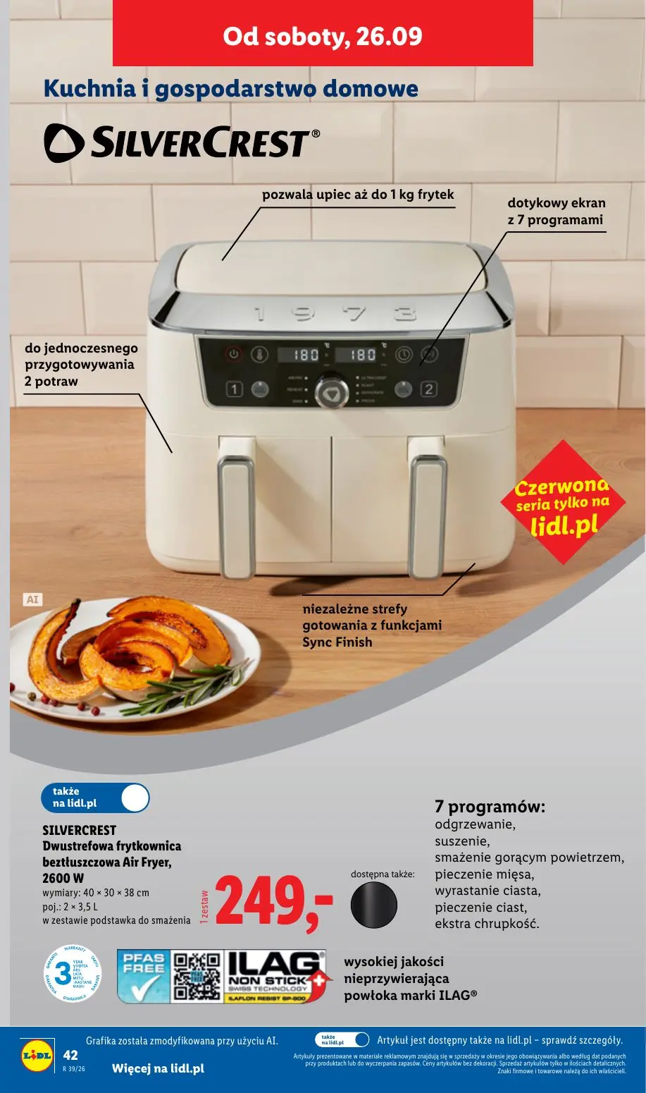 Lidl gazetka, strona 50 z 59 — SILVERCREST Dwustrefowa frytkownica beztłuszczowa Air Fryer