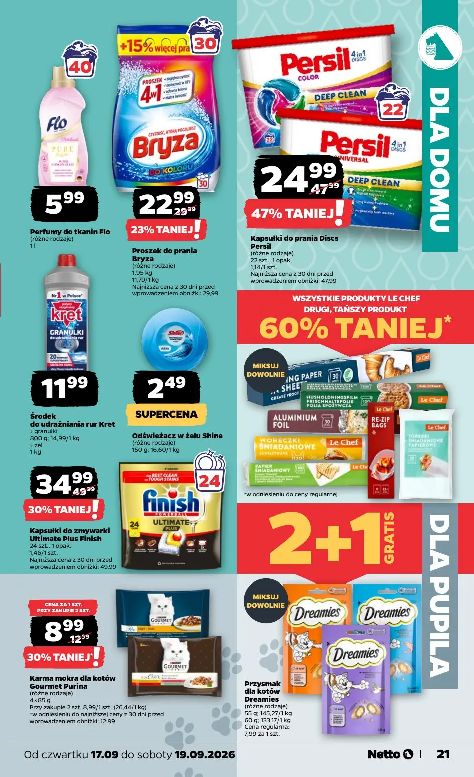 NETTO gazetka, strona 21 z 23 — Kapsułki do prania Discs Persil, Kapsułki do zmywarki Ultimate Plus Finish, Proszek do prani…