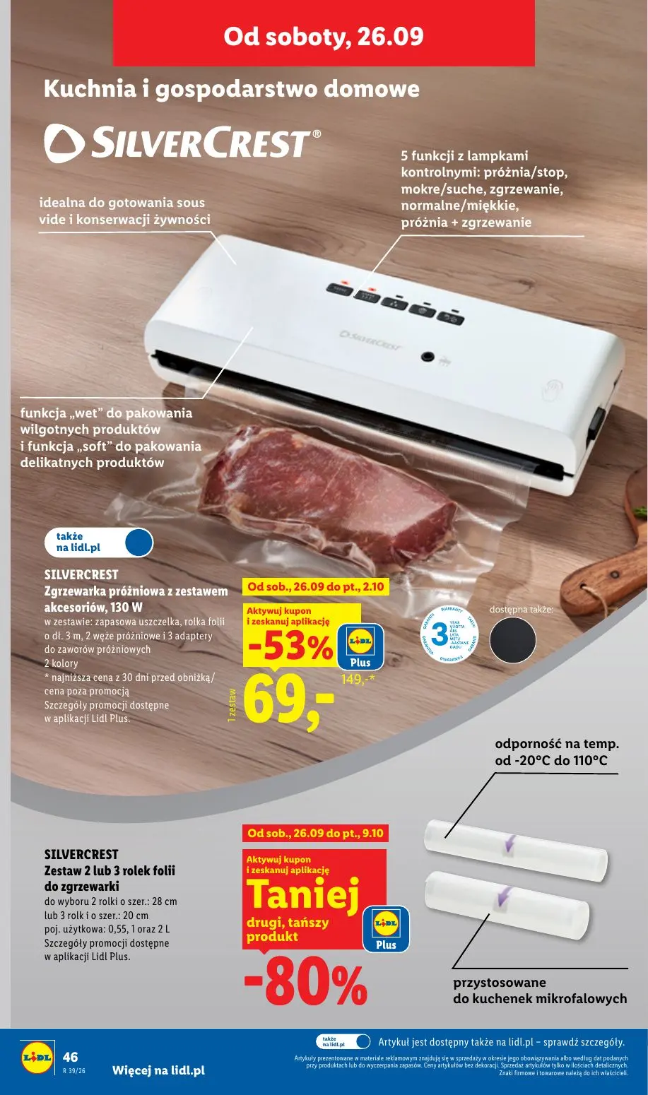 Lidl gazetka, strona 54 z 59 — SILVERCREST Zgrzewarka próżniowa z zestawem akcesoriów, 130 W