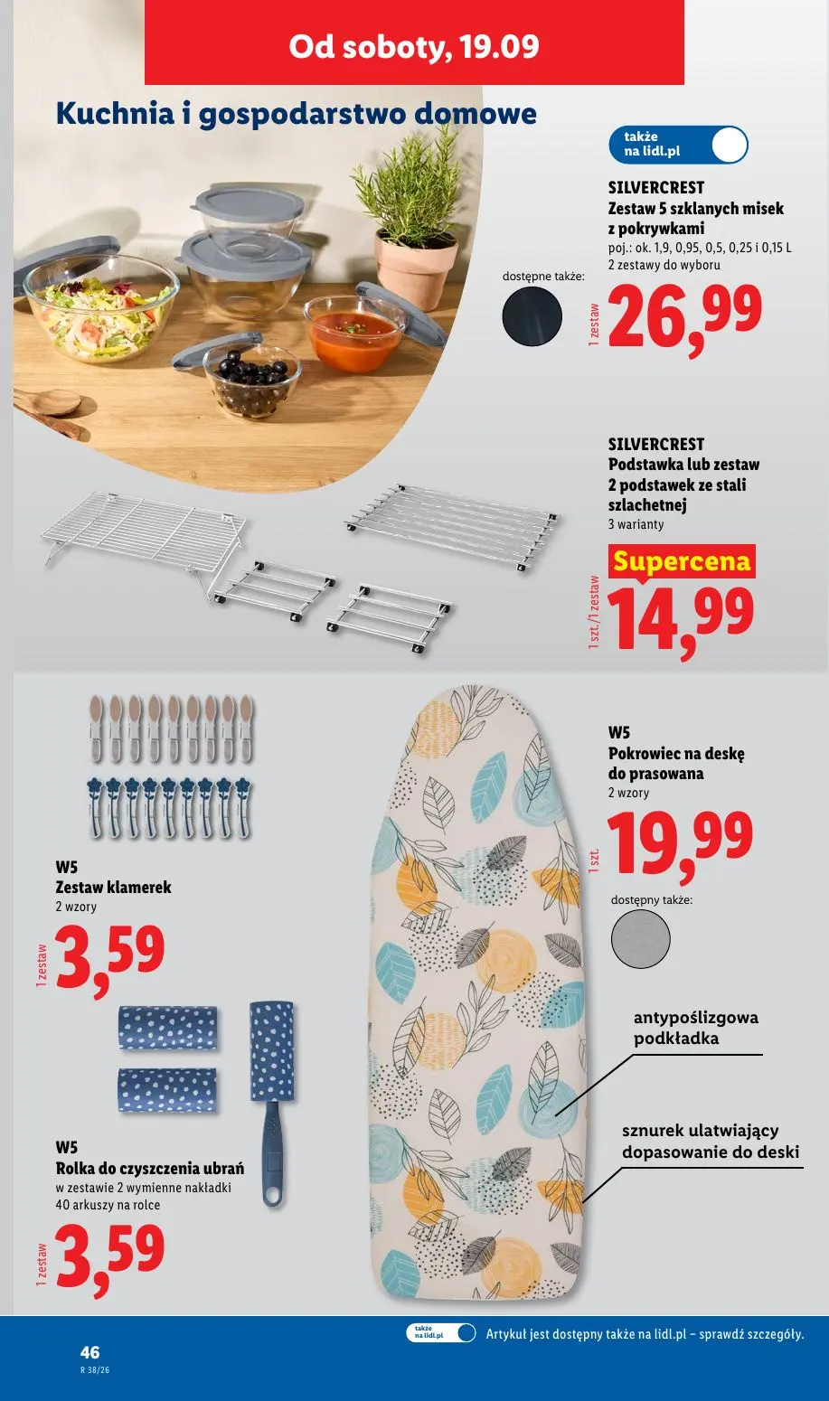 Lidl gazetka, strona 56 z 59 — SILVERCREST Zestaw 5 szklanych misek z pokrywkami, SILVERCREST Podstawka lub zestaw 2 podstaw…