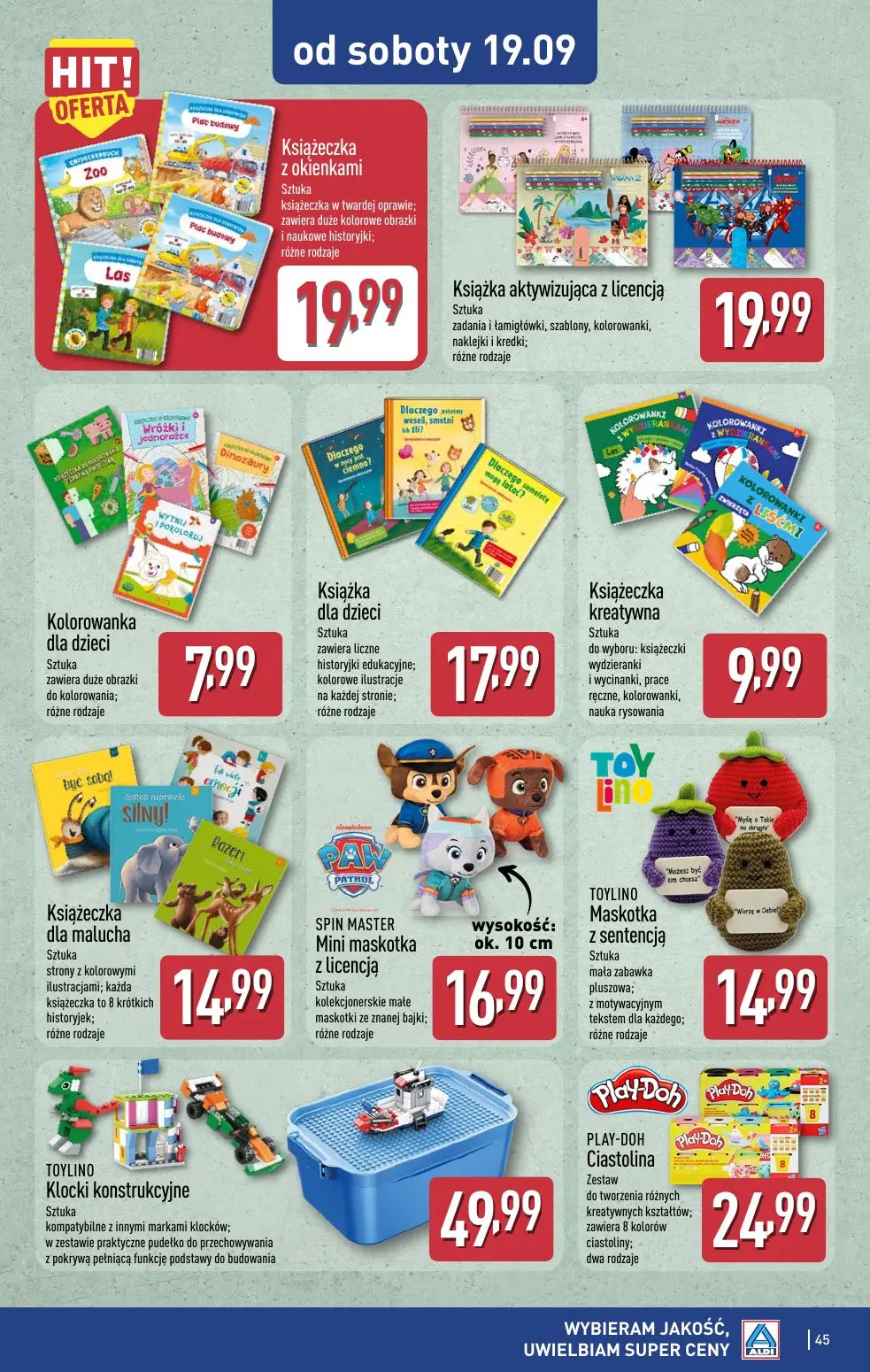 ALDI gazetka, strona 45 z 49 — Książeczka z okienkami, Książka aktywizująca z licencją, Kolorowanka dla dzieci