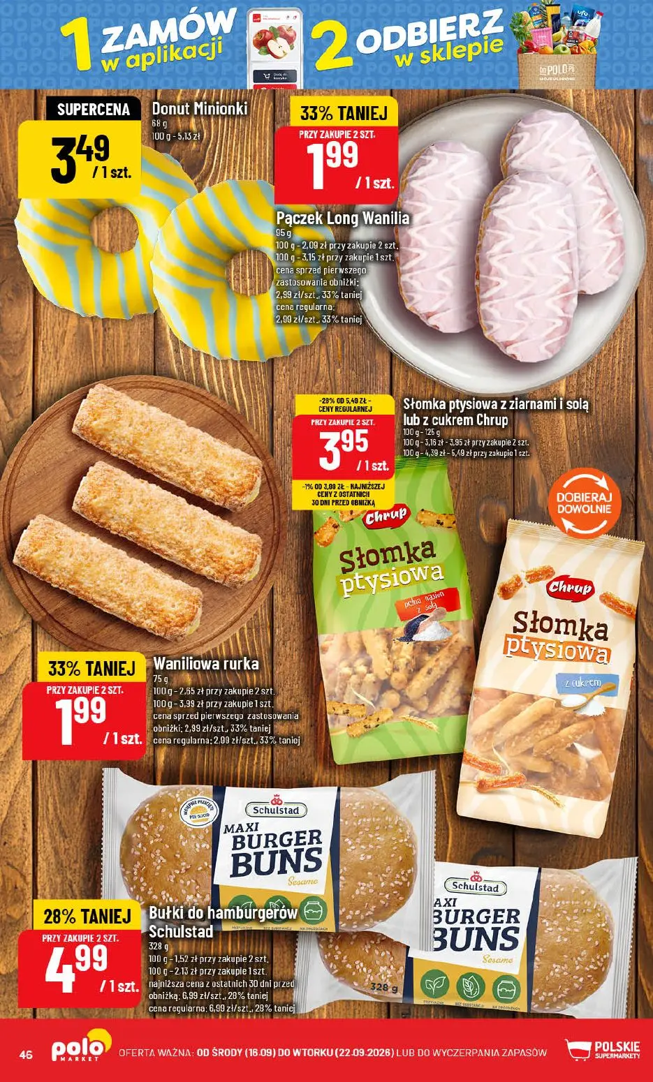 POLOmarket gazetka, strona 46 z 72 — Bułki do hamburgerów Schulstad, Pączek Long Wanilia, Waniliowa rurka